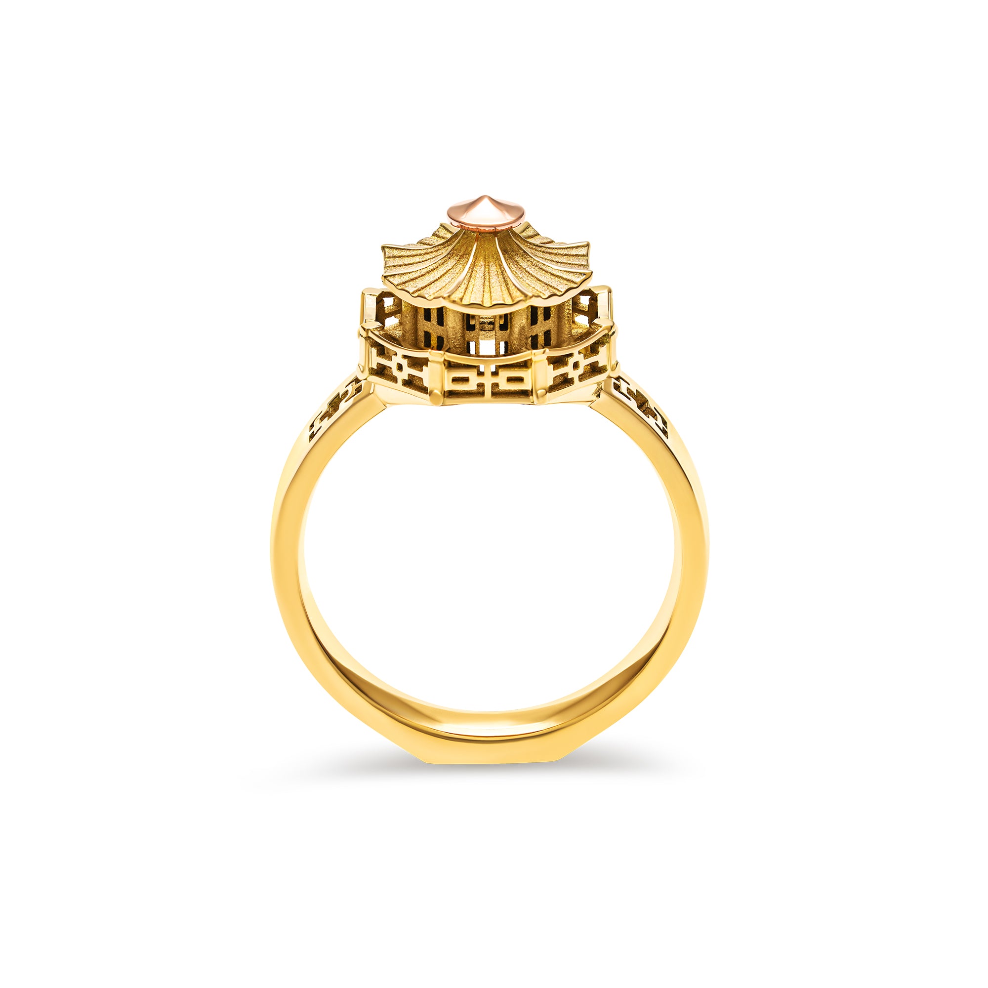Bague architecture Pagode Chinoise Small en or