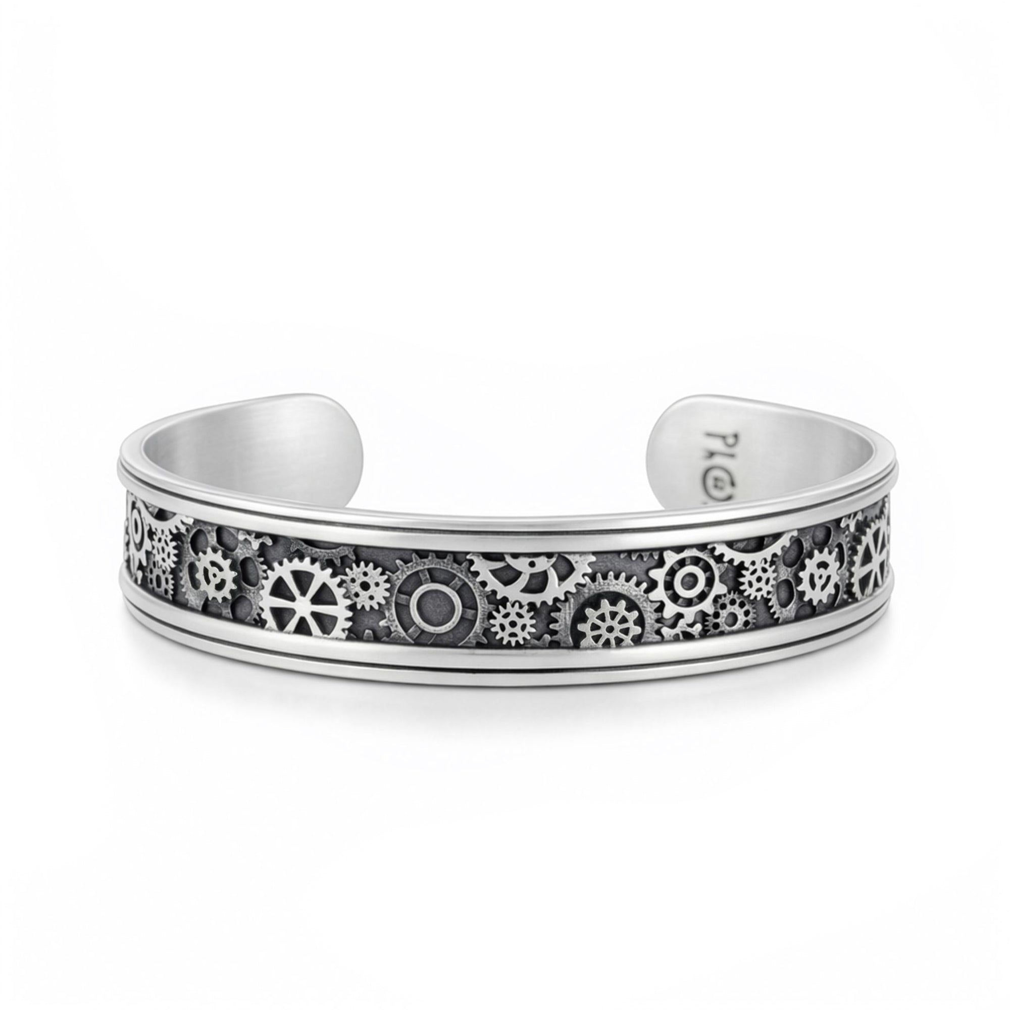 Bracelet Jonc Engrenages en Argent