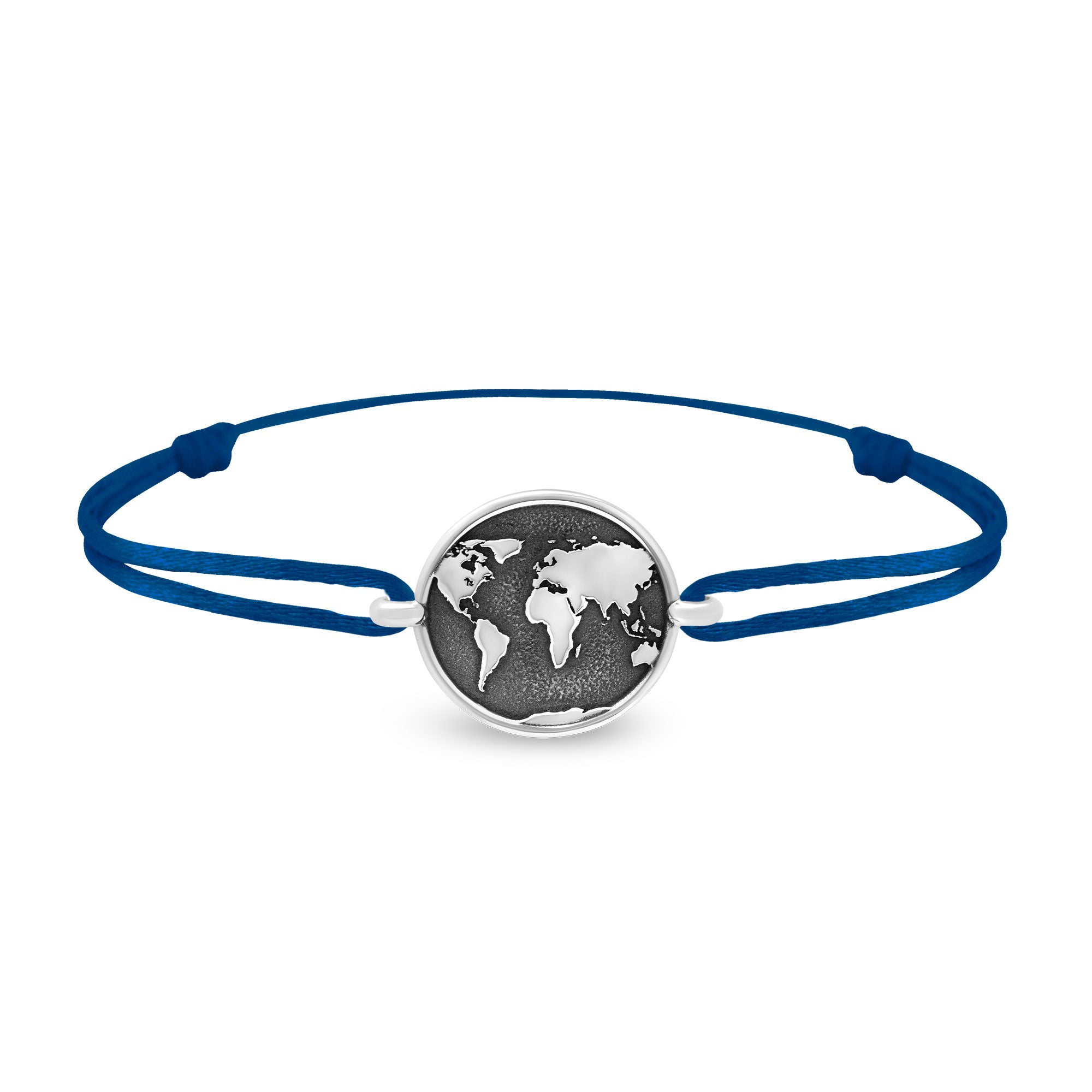 Bracelet lien mappemonde en argent