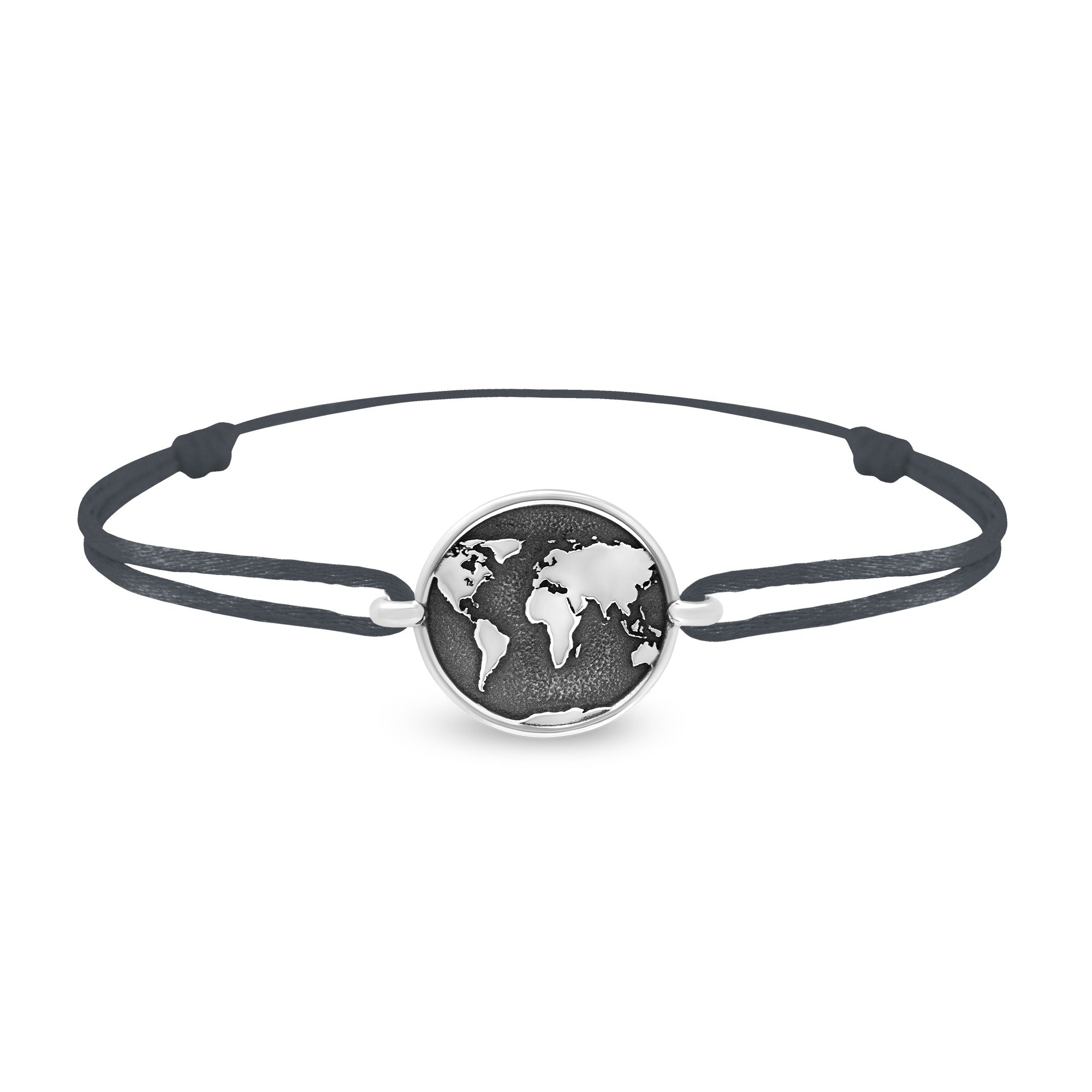 Bracelet lien mappemonde en argent