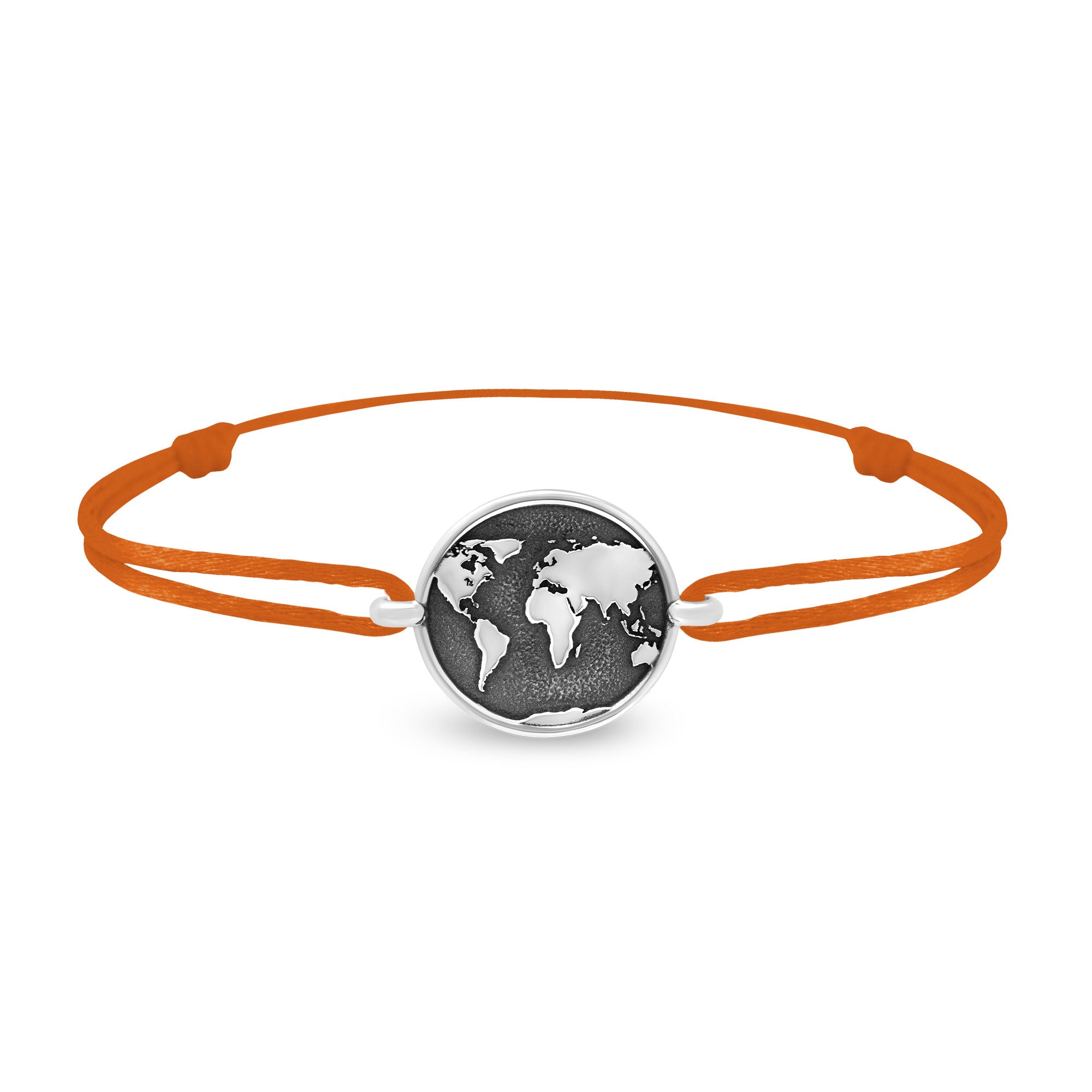 Bracelet lien mappemonde en argent