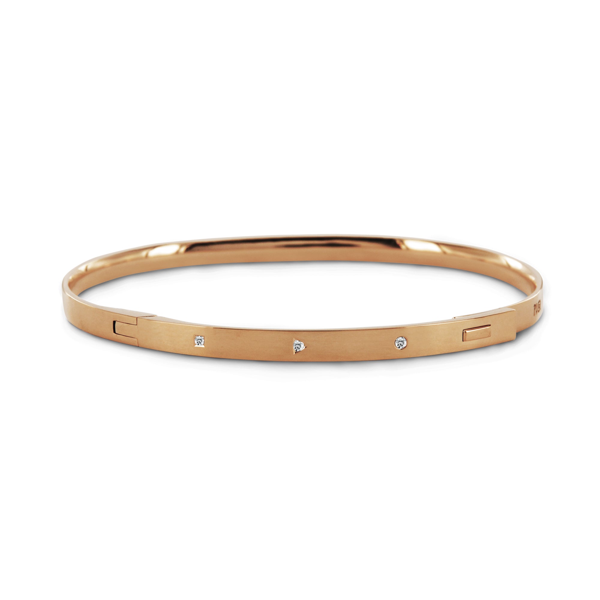 Bracelet Jonc Souvenir en or et diamants 3 mm