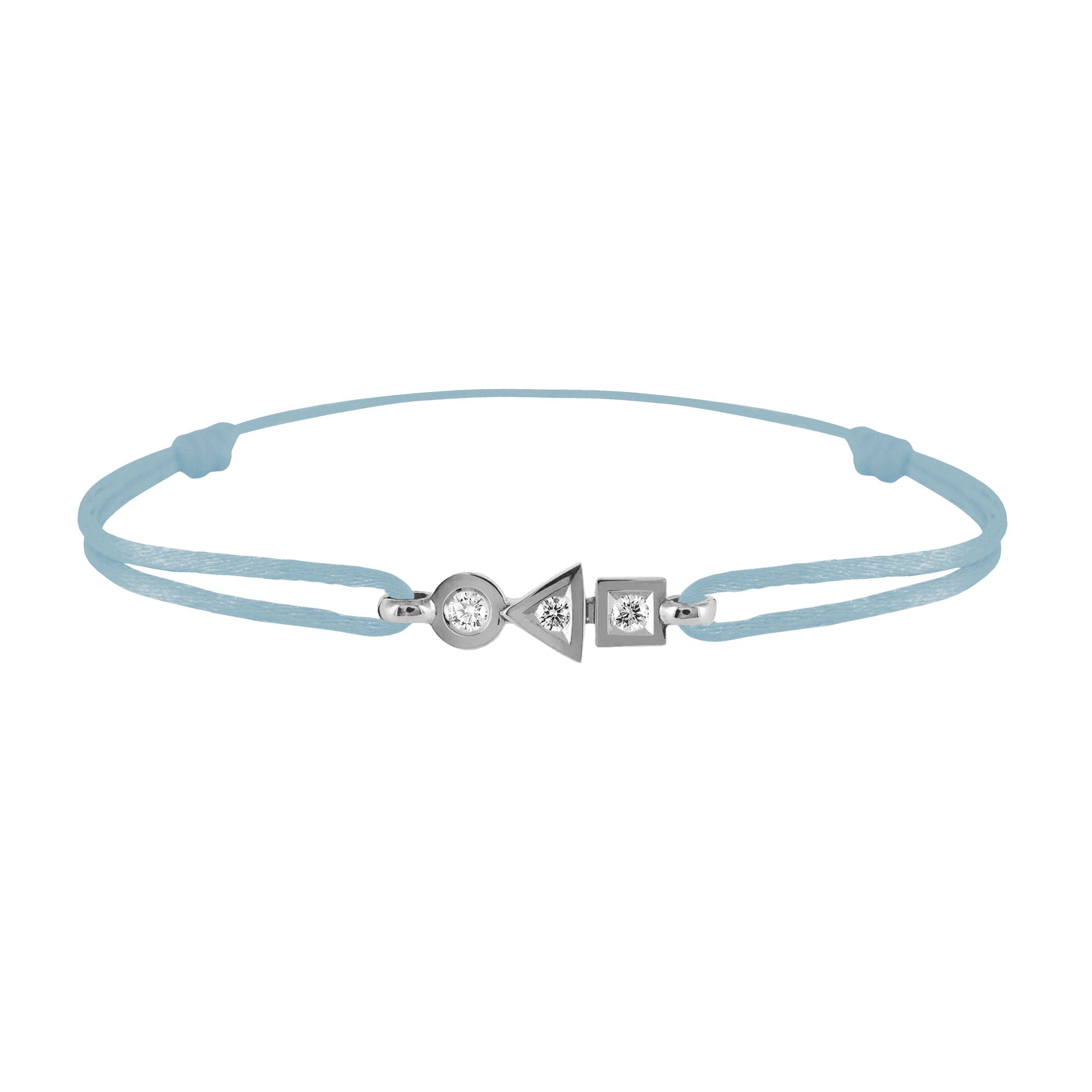 Bracelet Trilogie plein en or 3 diamants