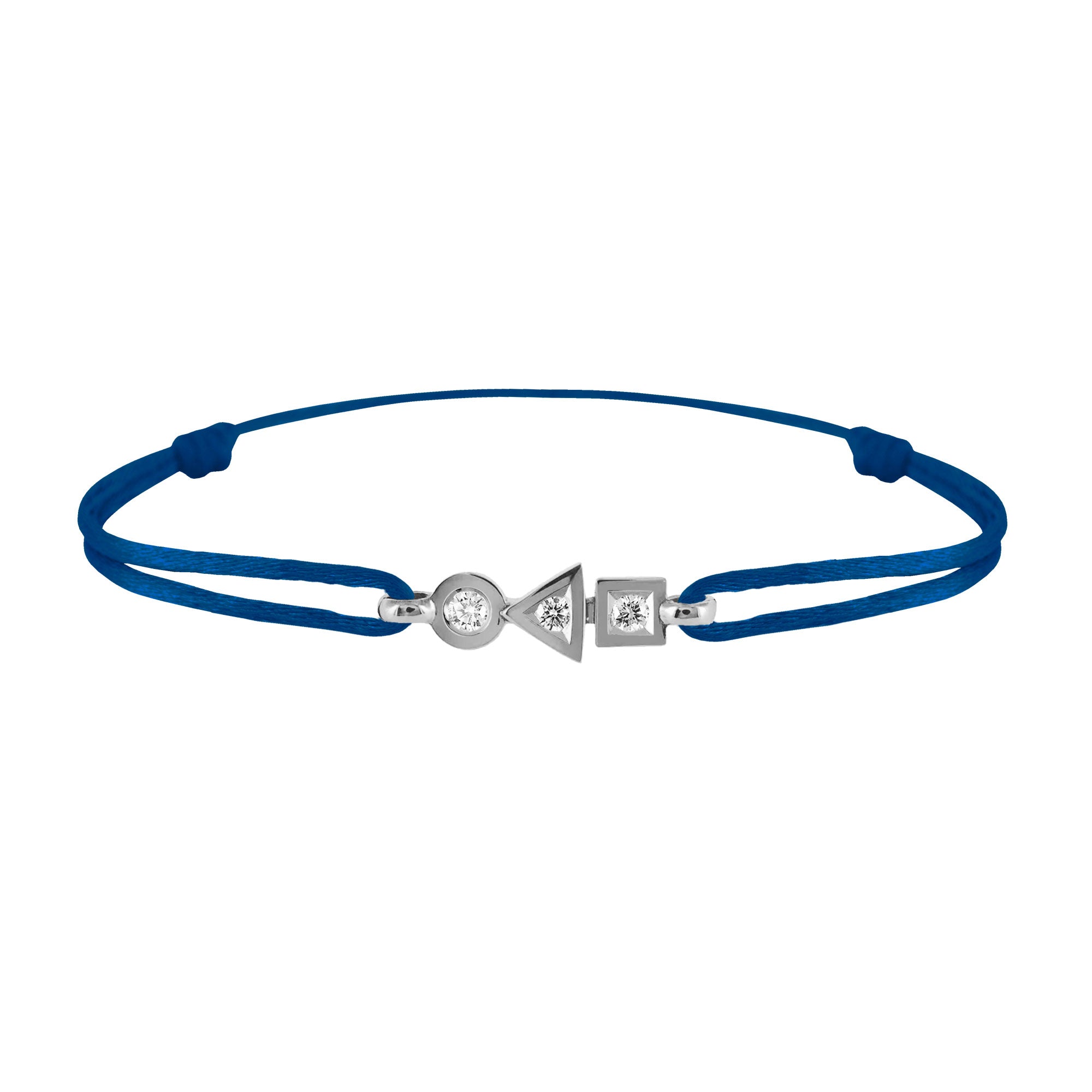 Bracelet Trilogie plein en or 3 diamants