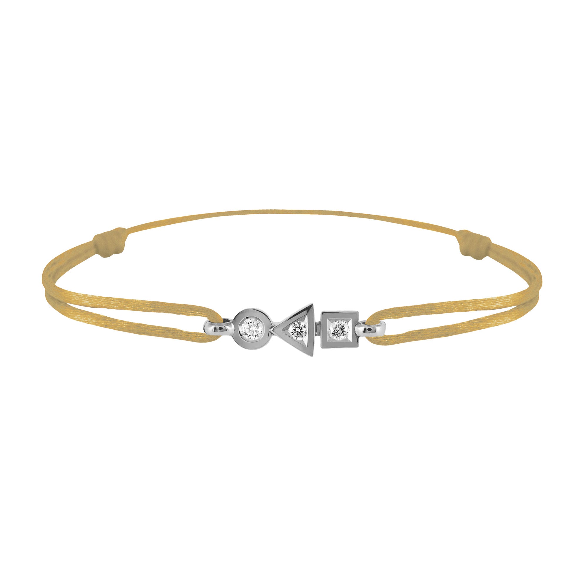 Bracelet Trilogie plein en or 3 diamants