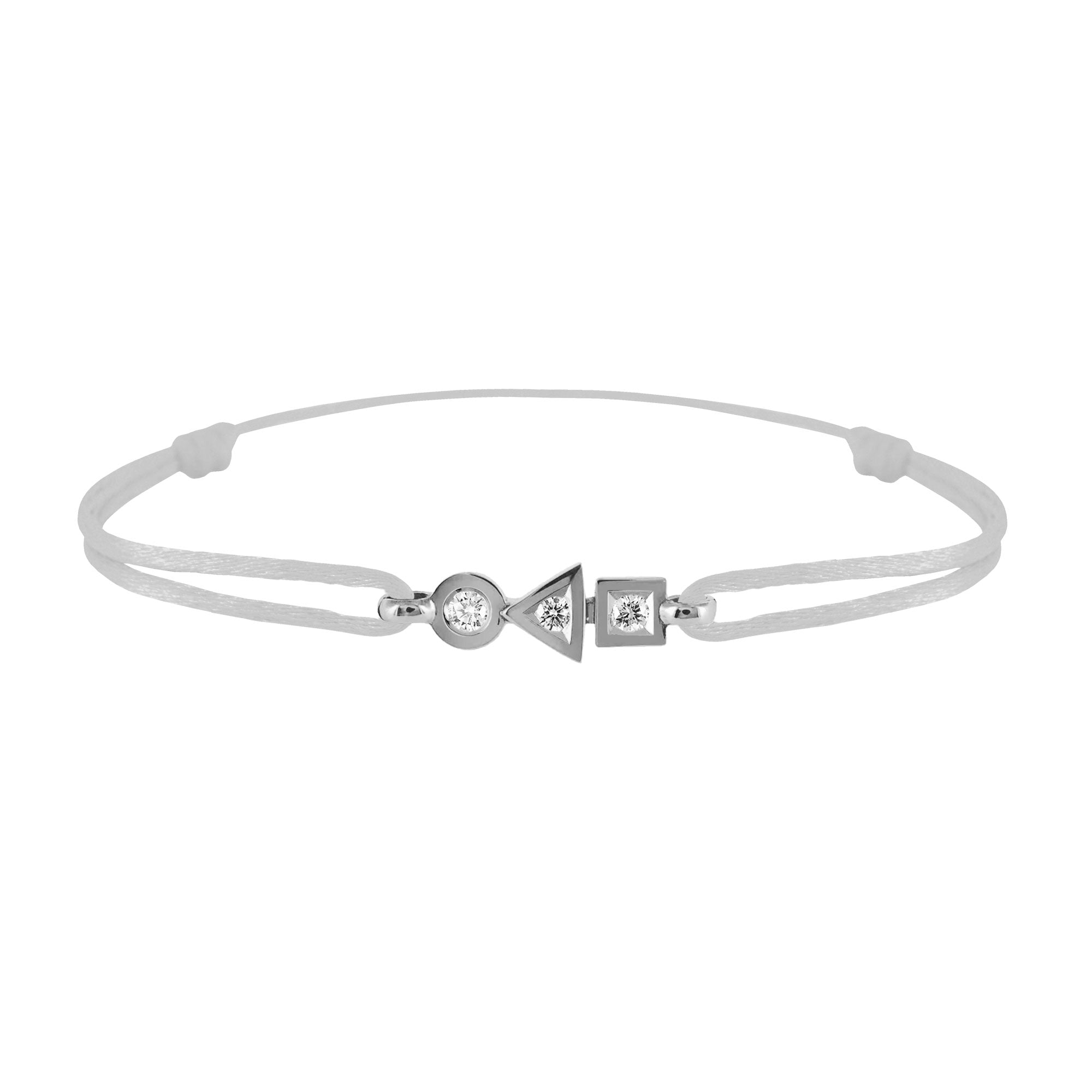 Bracelet Trilogie plein en or 3 diamants