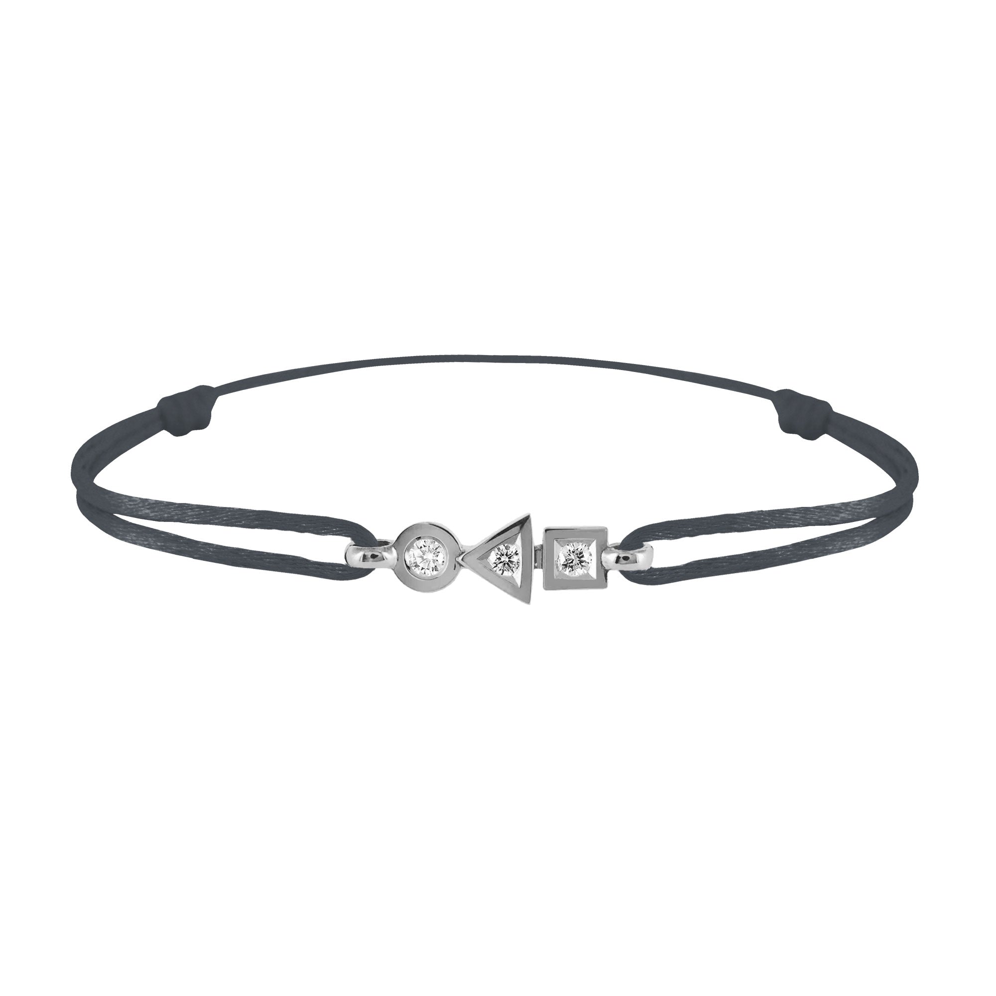 Bracelet Trilogie plein en or 3 diamants