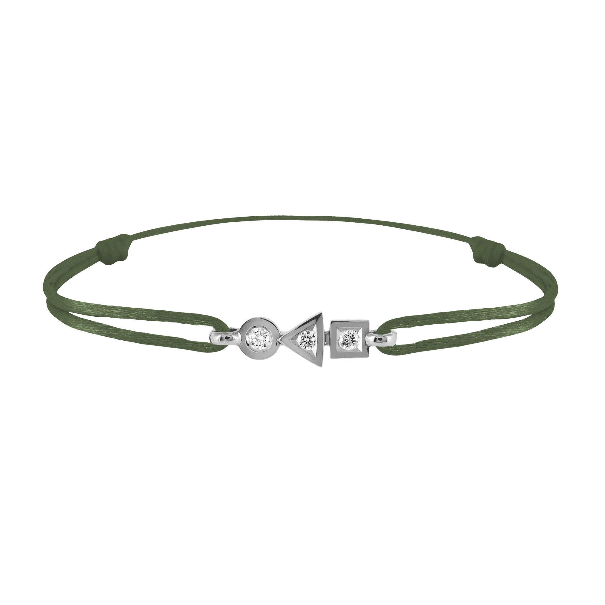 Bracelet Trilogie plein en or 3 diamants