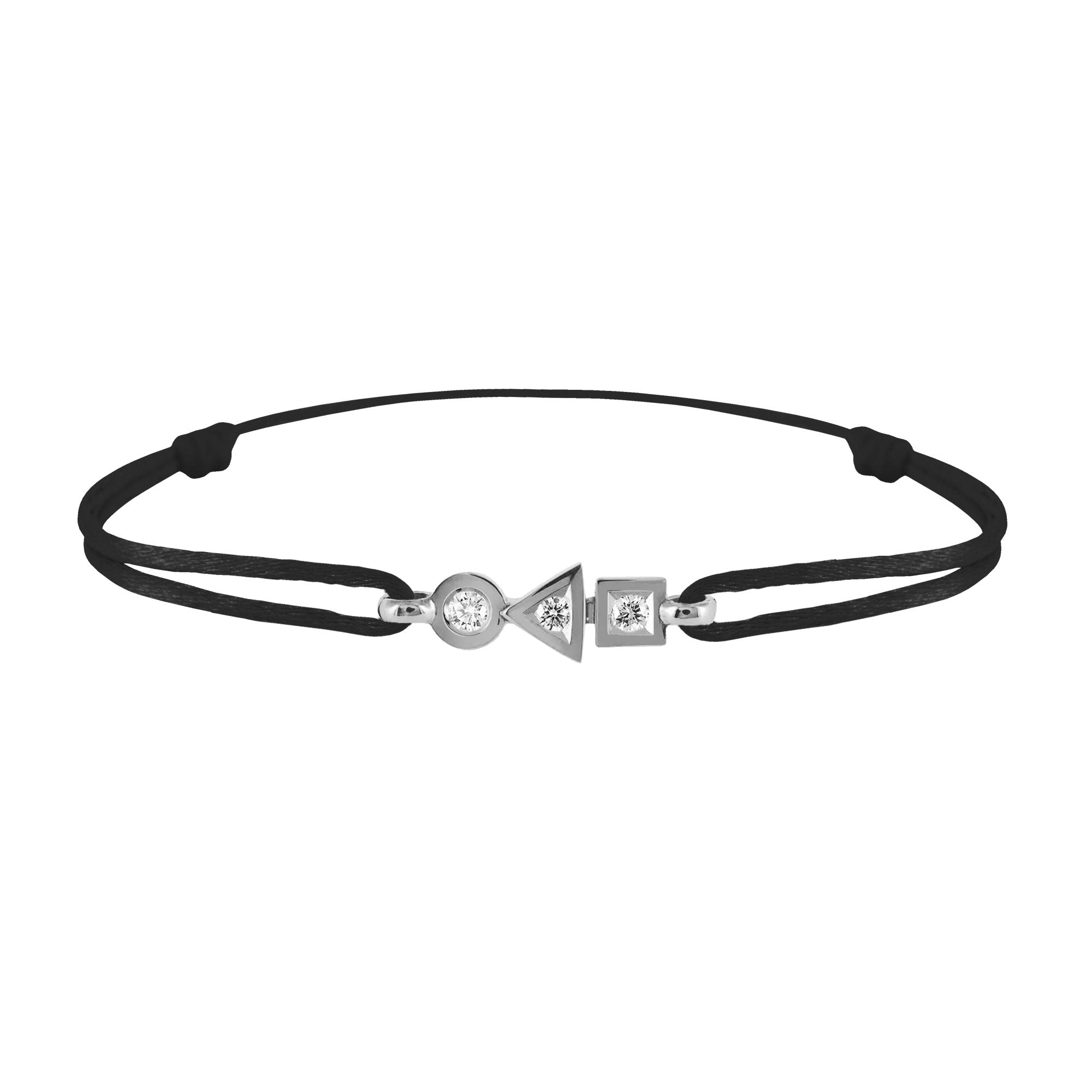 Bracelet Trilogie plein en or 3 diamants