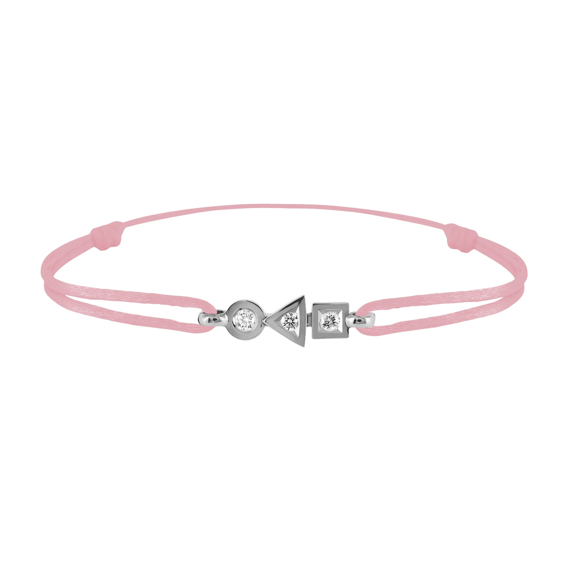 Bracelet Trilogie plein en or 3 diamants