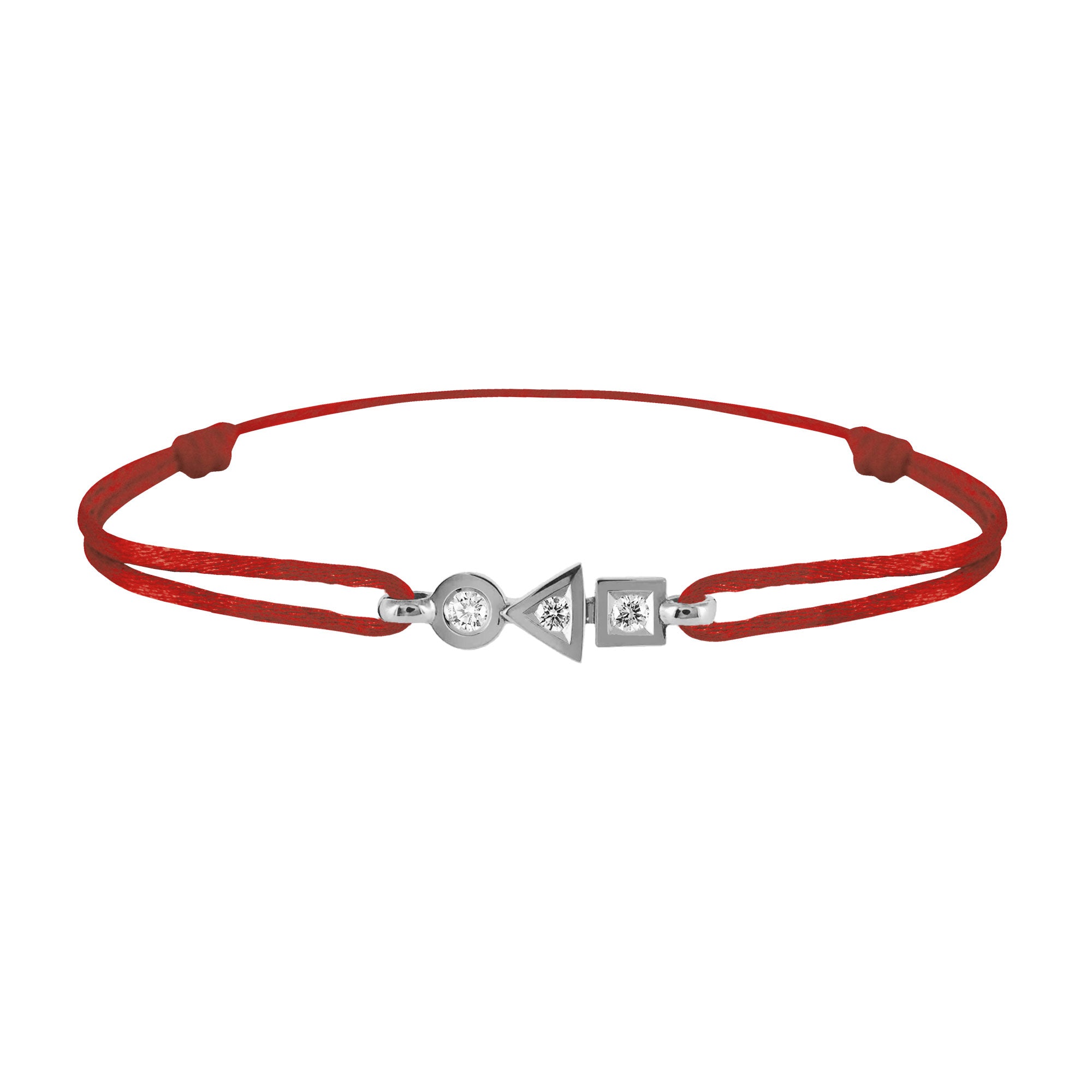 Bracelet Trilogie plein en or 3 diamants