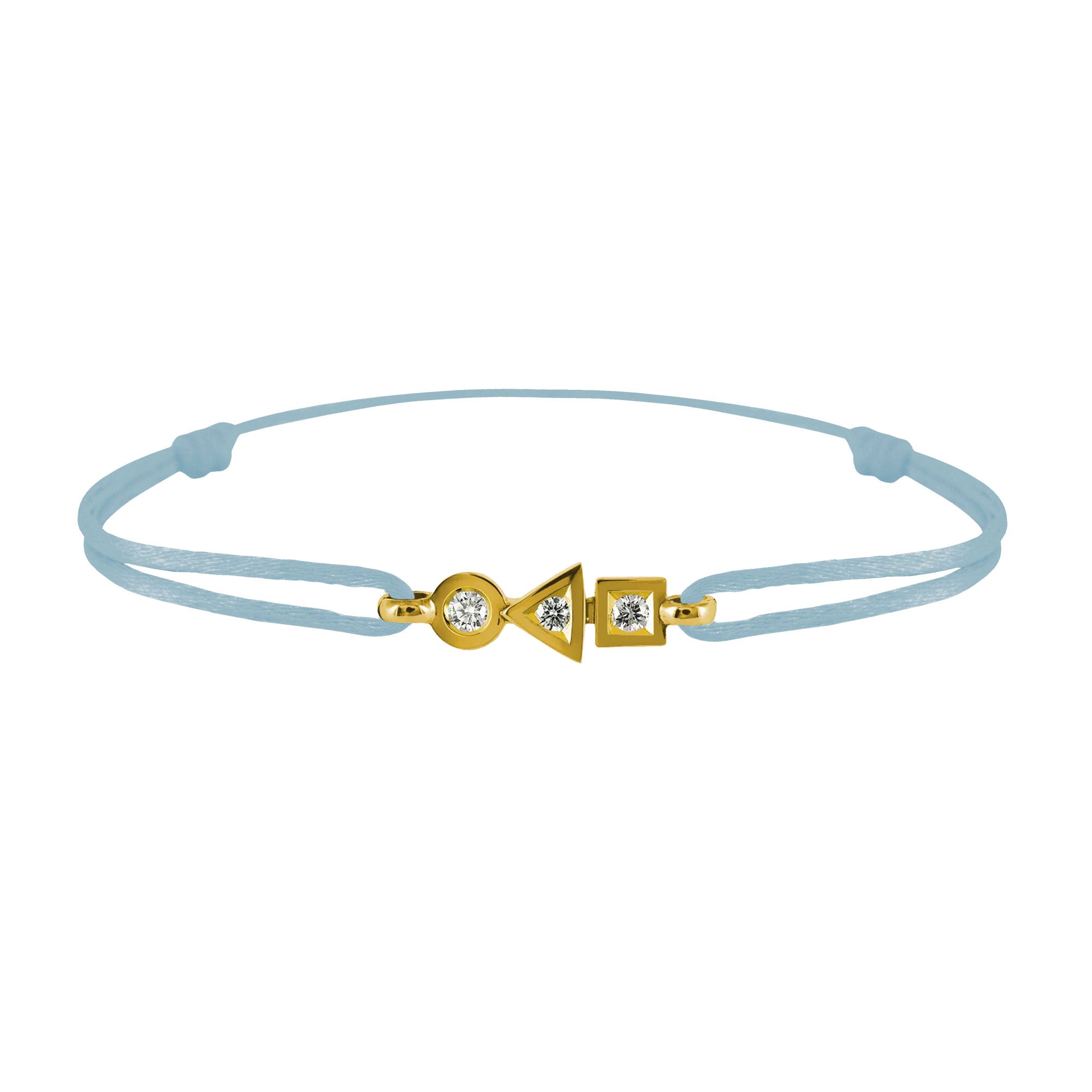 Bracelet Trilogie plein en or 3 diamants