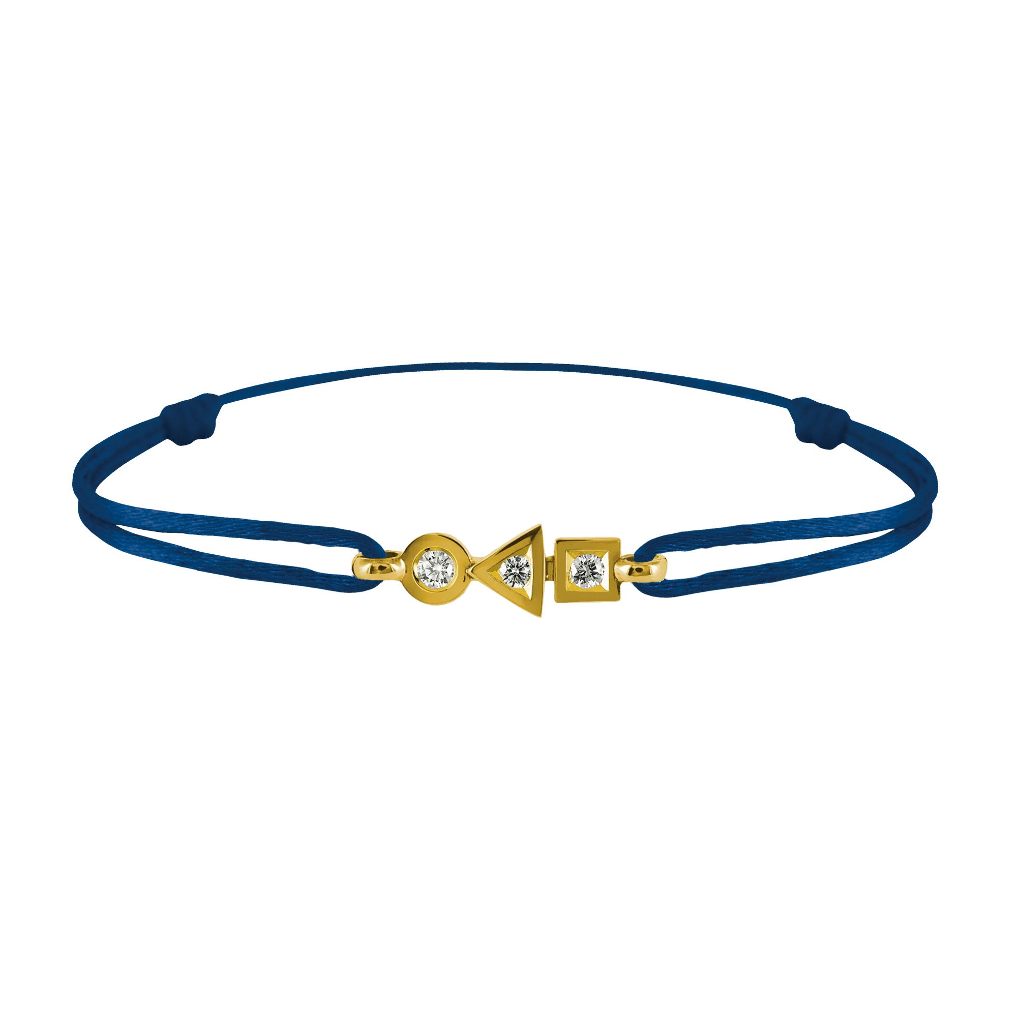 Bracelet Trilogie plein en or 3 diamants