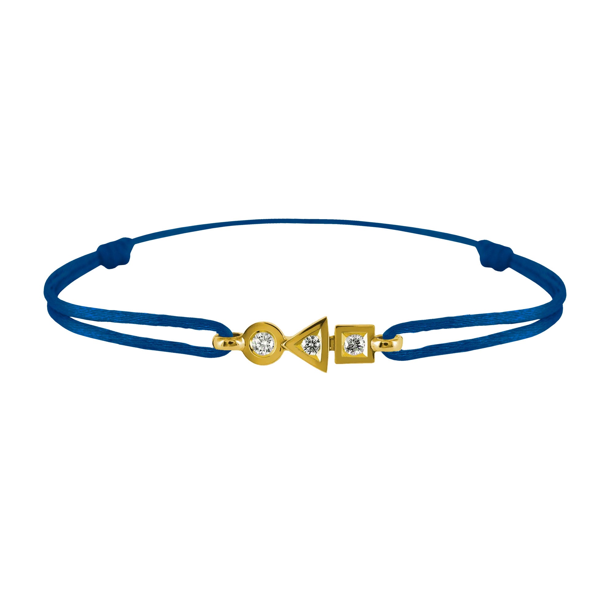 Bracelet Trilogie plein en or 3 diamants
