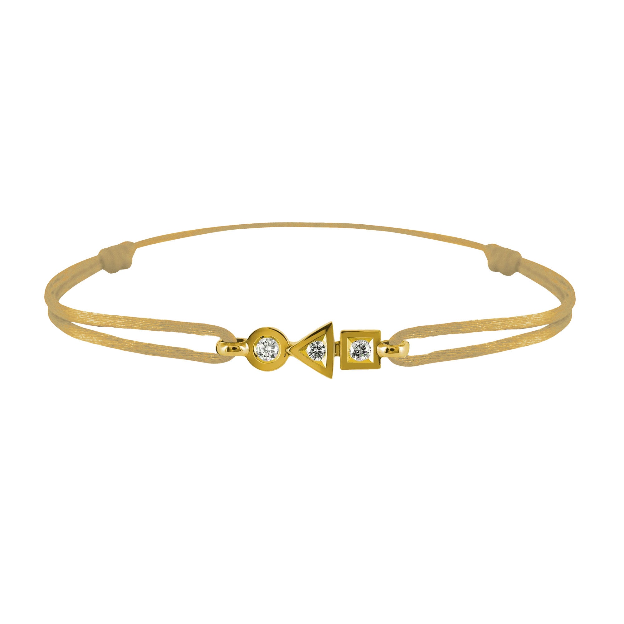 Bracelet Trilogie plein en or 3 diamants
