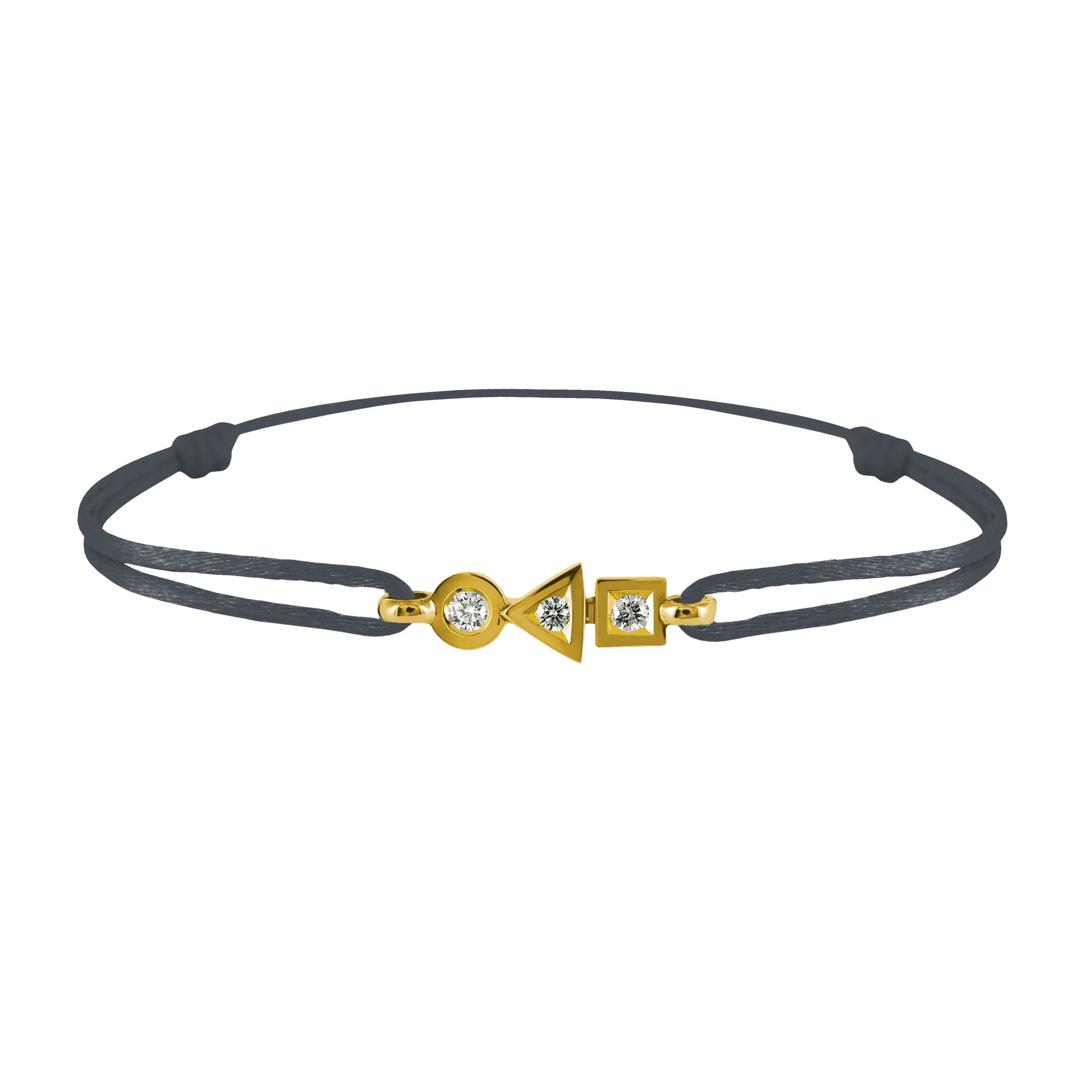 Bracelet Trilogie plein en or 3 diamants