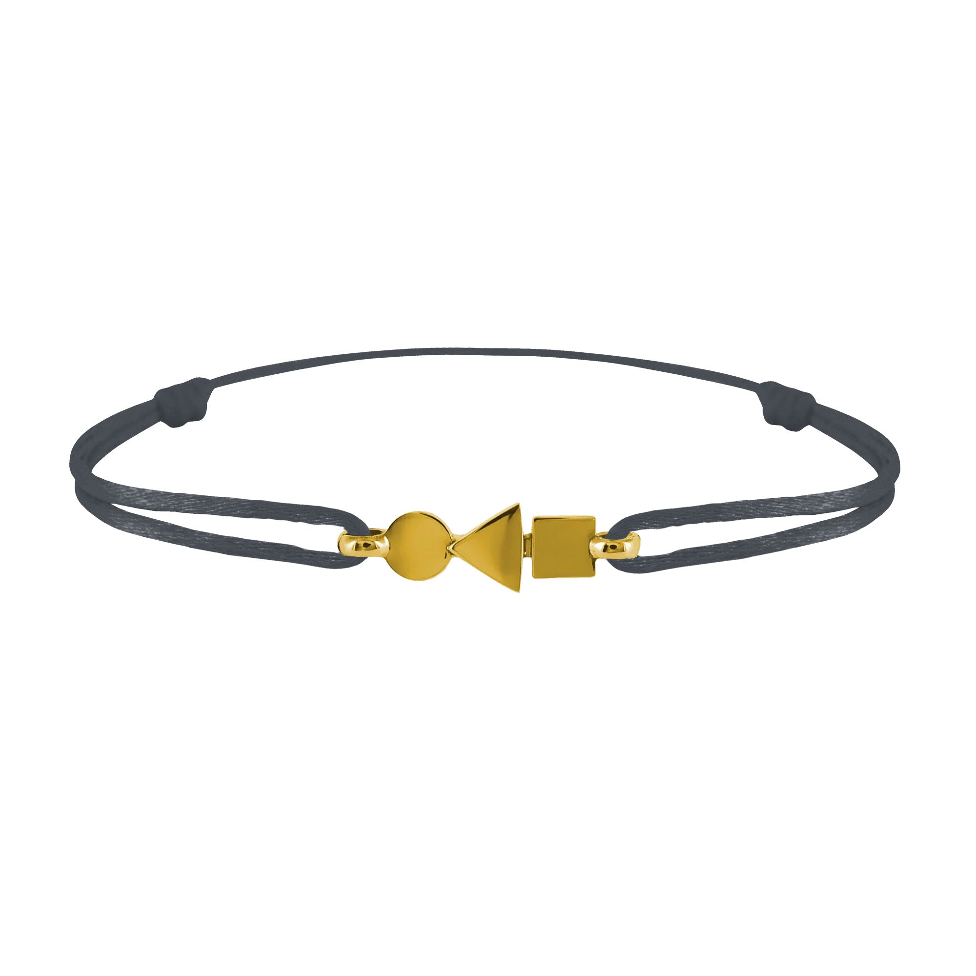 Bracelet Trilogie plein en or Tournaire