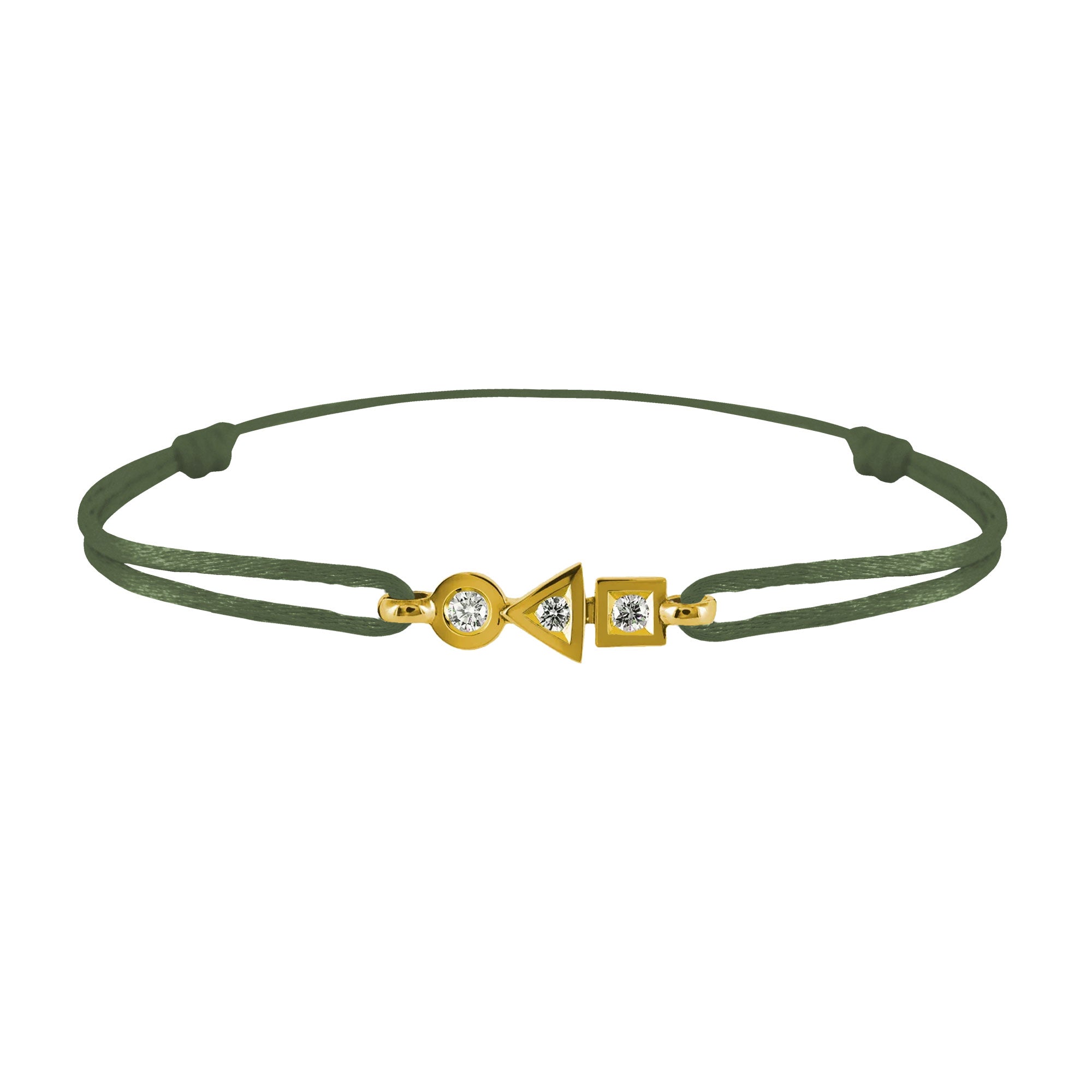 Bracelet Trilogie plein en or 3 diamants