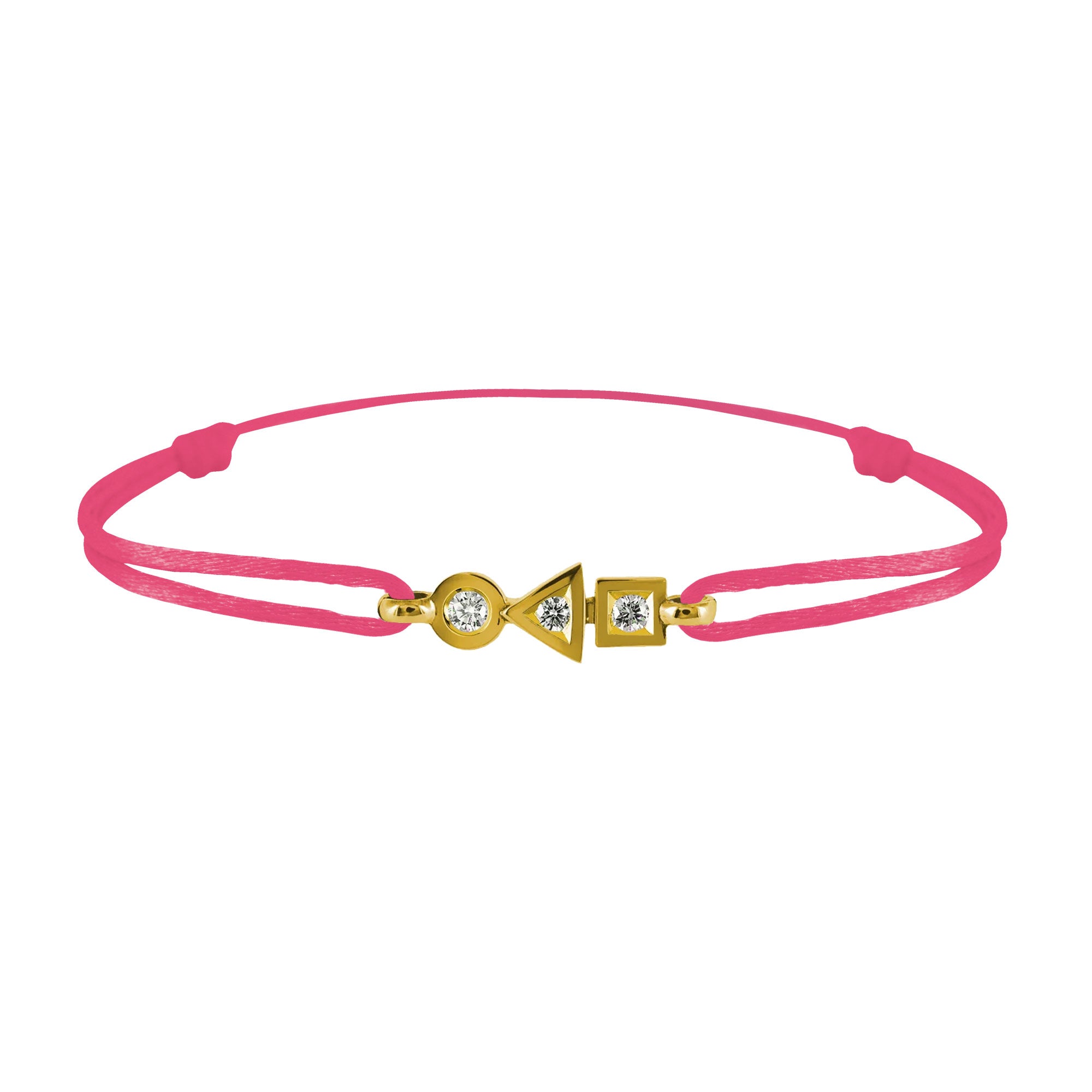 Bracelet Trilogie plein en or 3 diamants