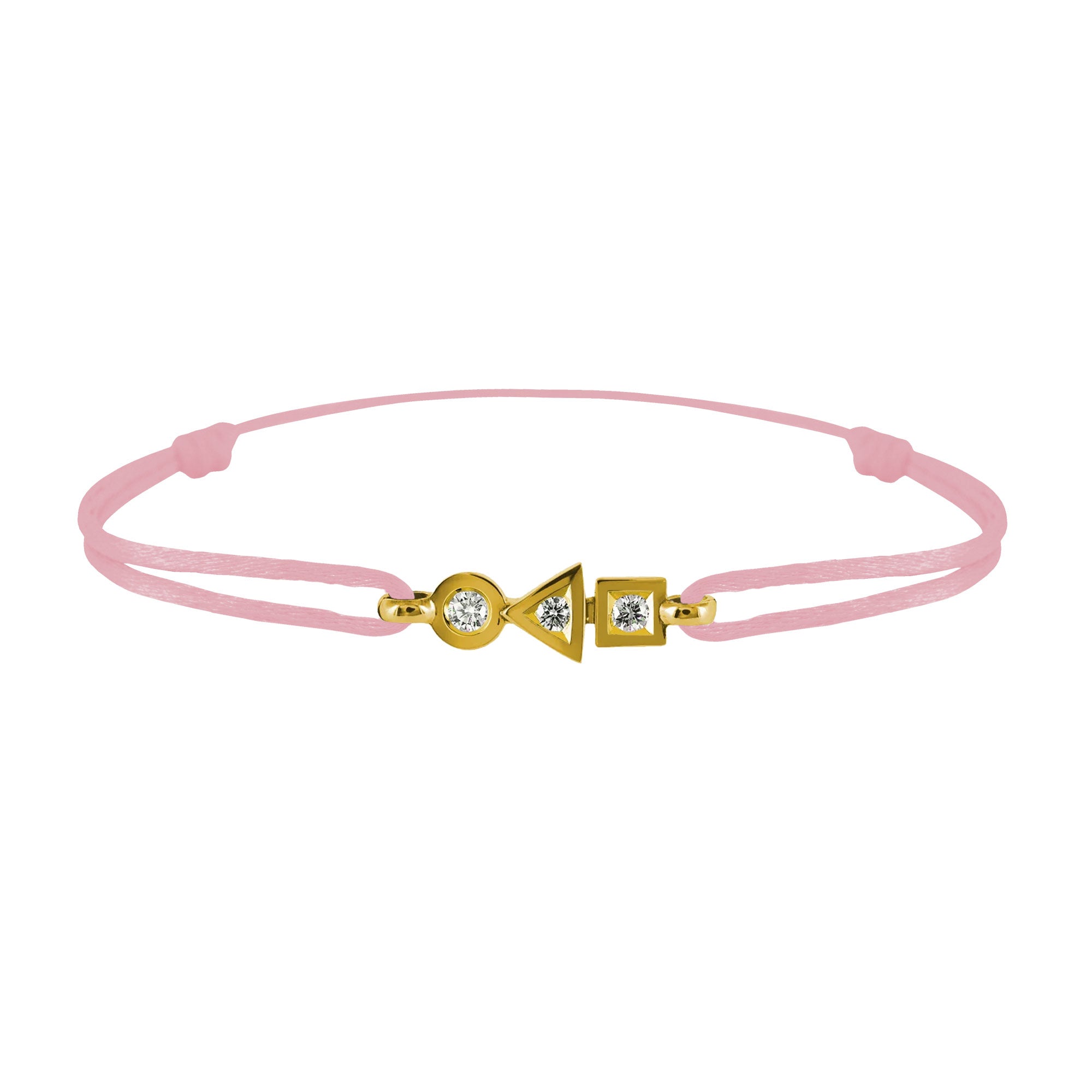 Bracelet Trilogie plein en or 3 diamants