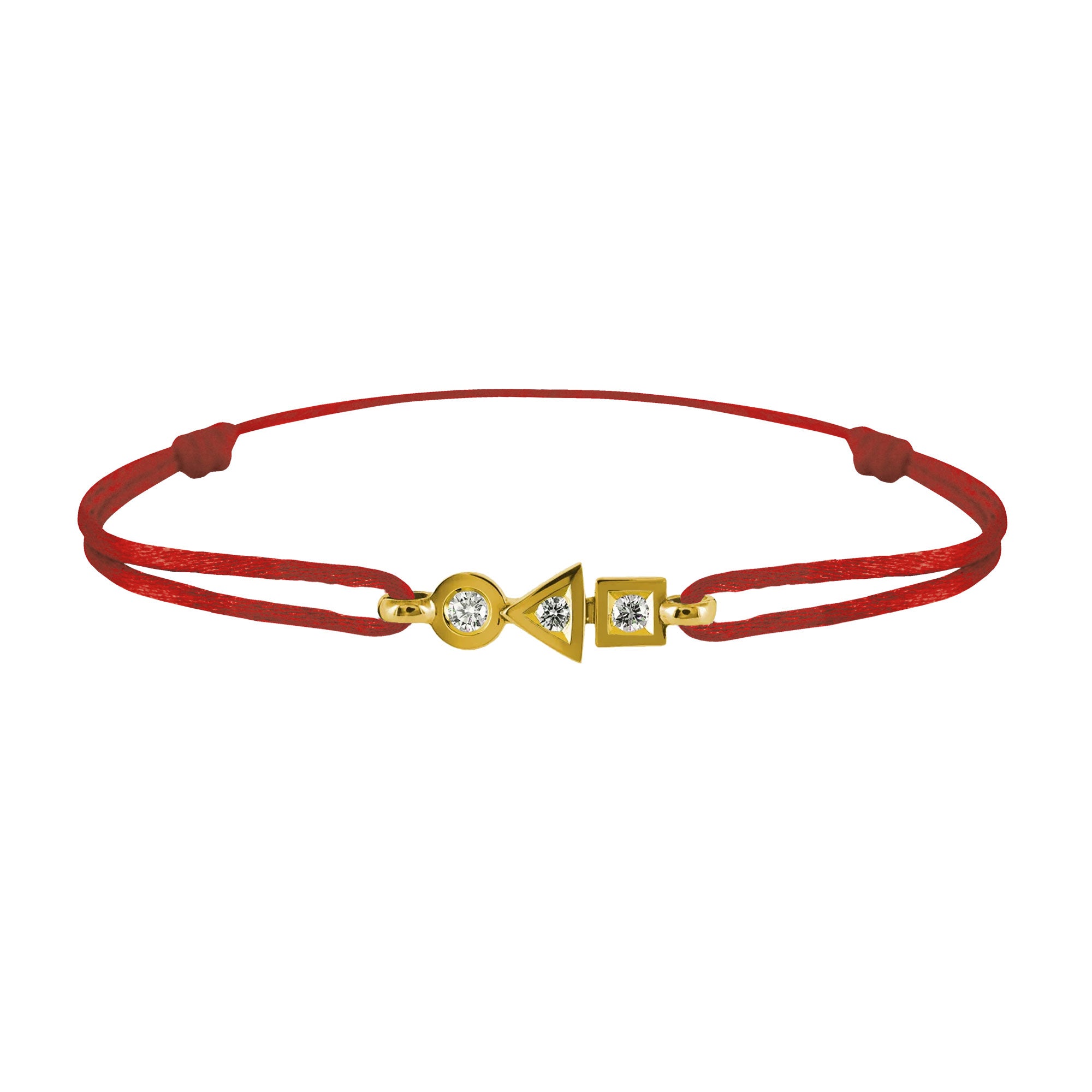 Bracelet Trilogie plein en or 3 diamants