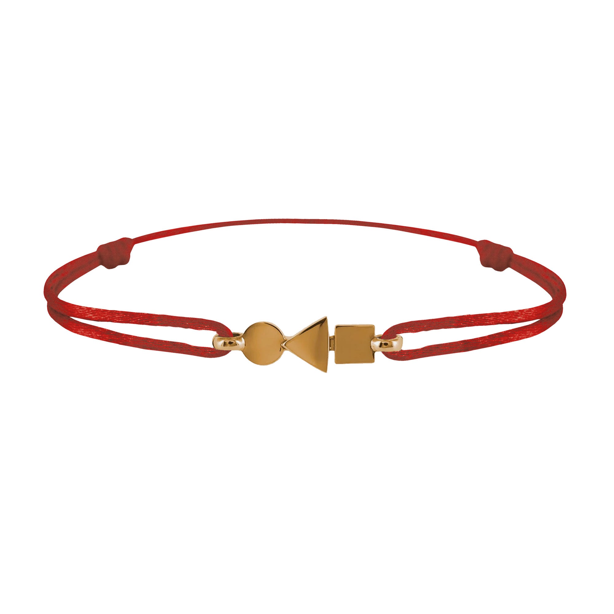Bracelet Trilogie plein en or Tournaire