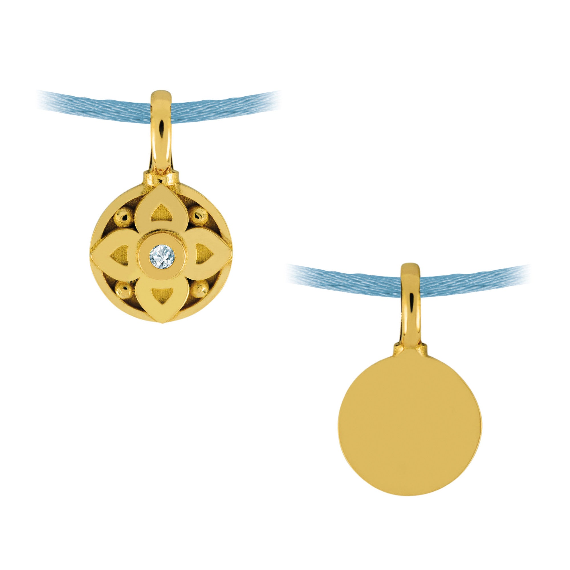 Vice-Versa N°1 pendant in customizable gold