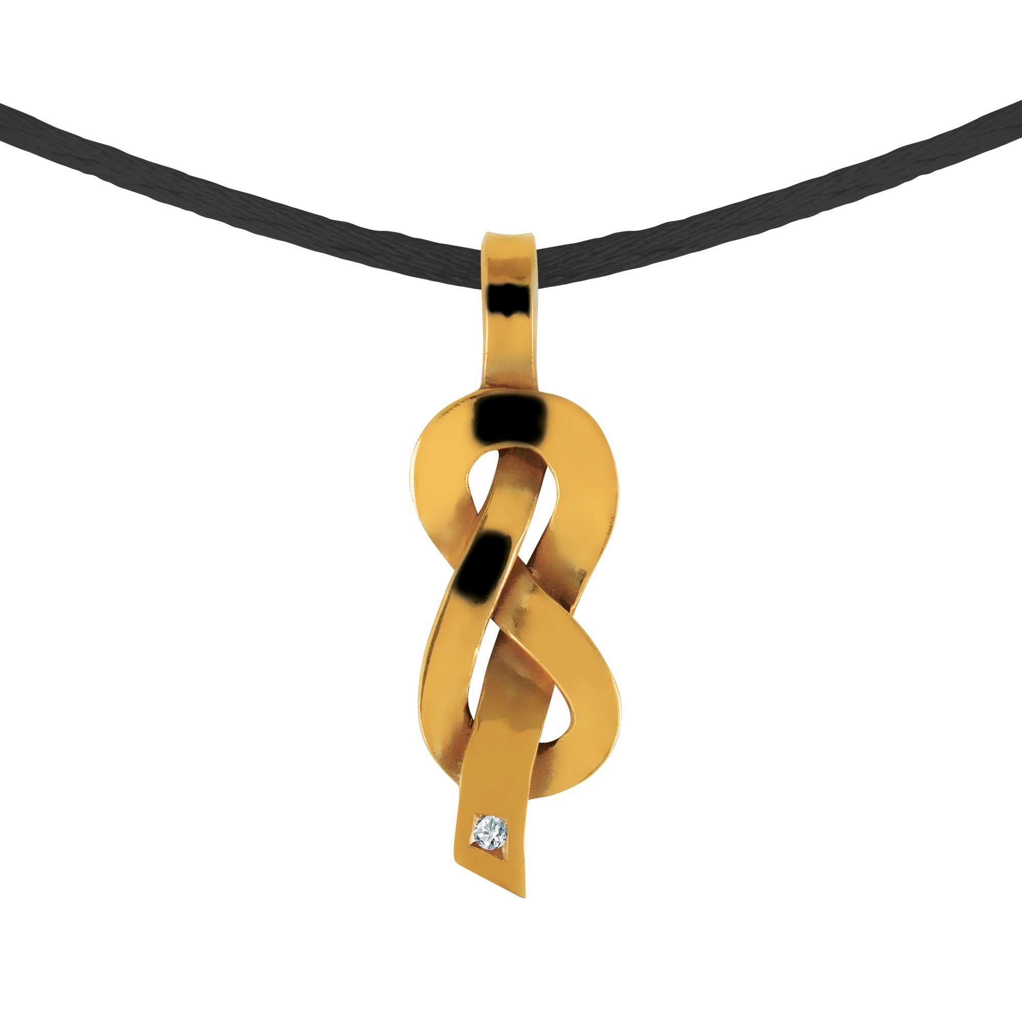 Pendentif Lacs d'Amour en or avec diamant