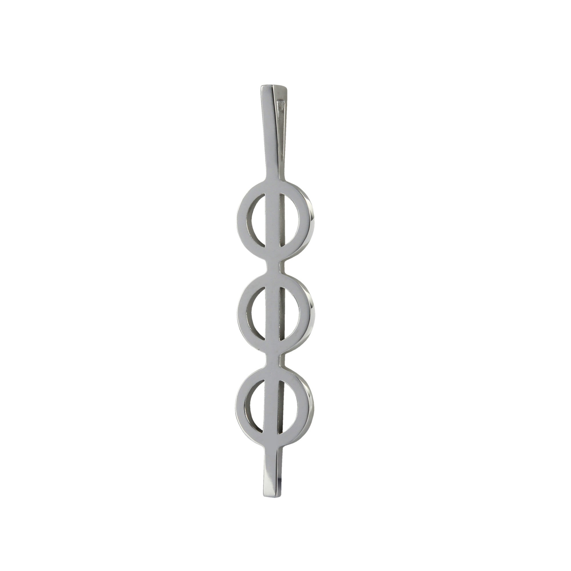 Pendentif Triple Phi Large en argent