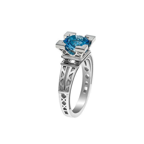 Bague French Kiss topaze bleue en or