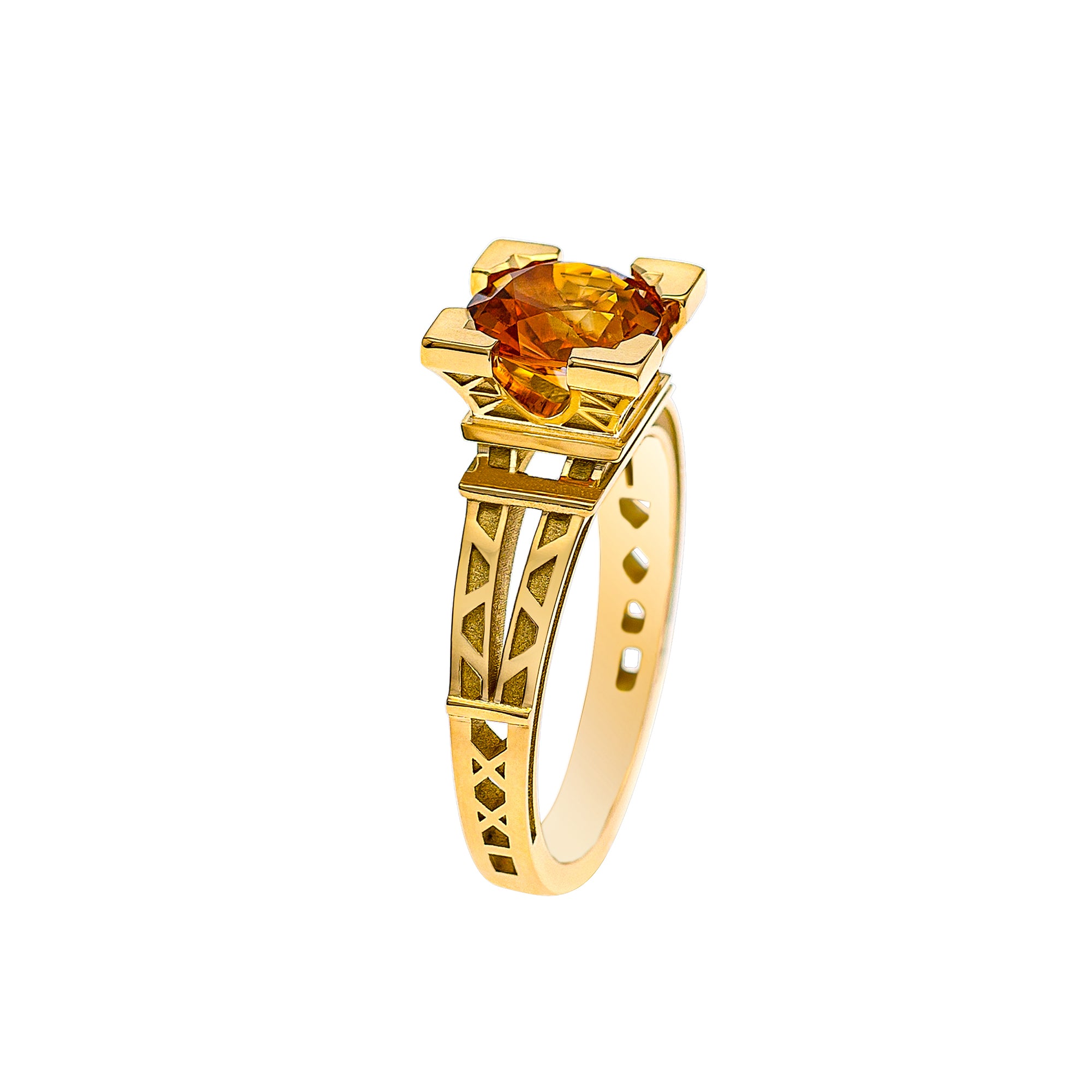 Bague French Kiss citrine en or