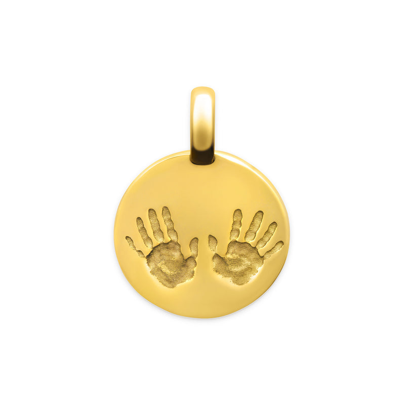 Gold handprint medal, small model