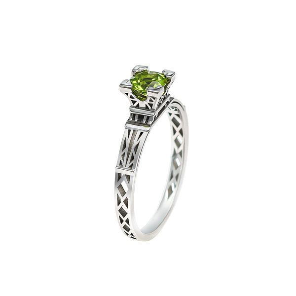 Bague French Kiss en or et Peridot vert 5 mm