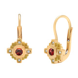 Boucles d'oreilles en or saphir rouge et diamants Esther
