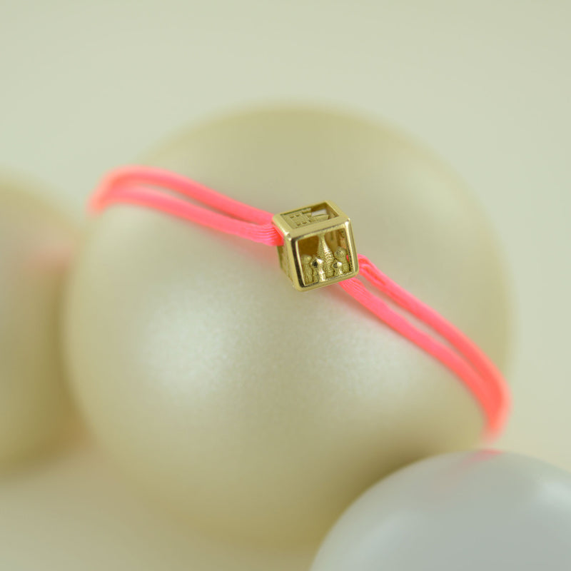 Bracelet lien dé de voyage en or jaune