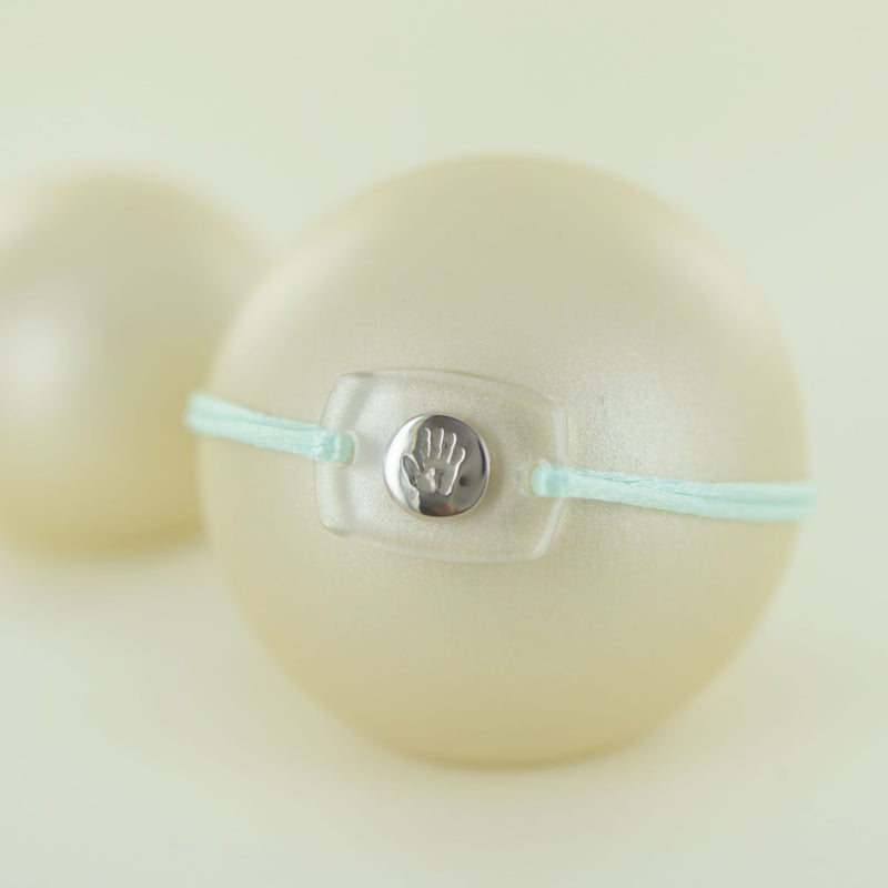 Bracelet lien émotion empreinte en or blanc