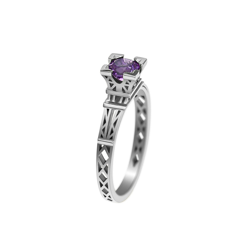 Bague French Kiss en or et Améthyste violette 5 mm