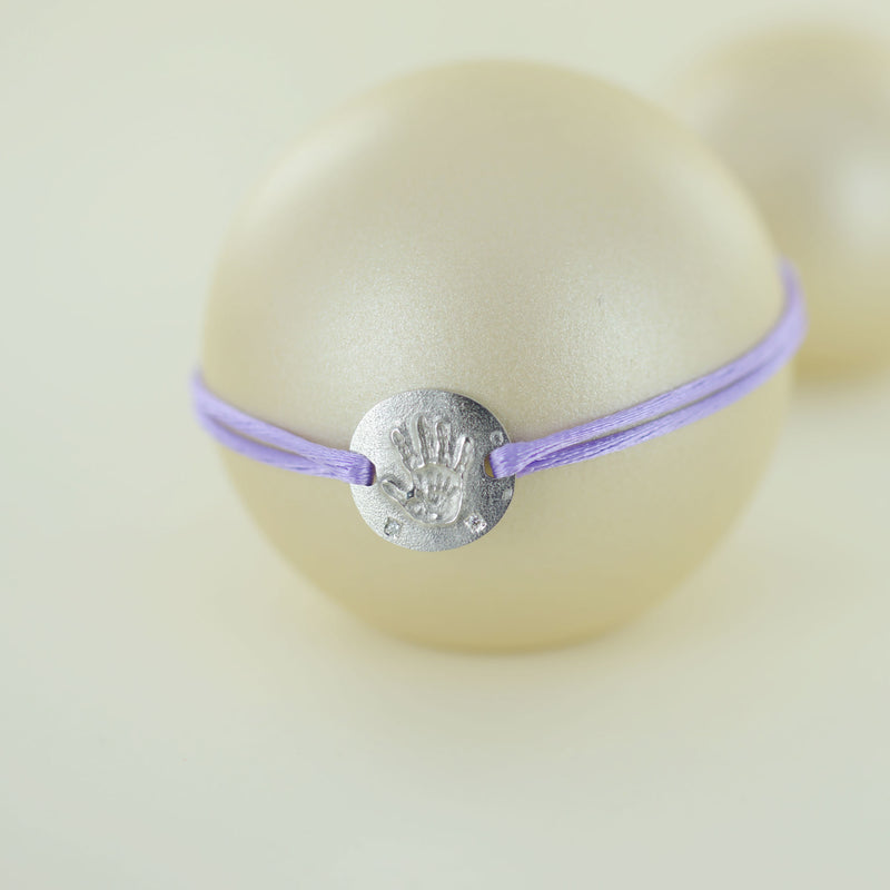 Bracelet lien main dans la main en argent et 2 diamants