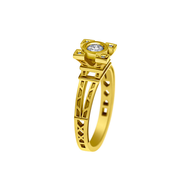 Bague French Kiss tour Eiffel diamants en or
