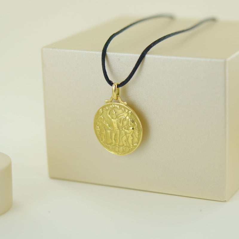 Médaille anges musiciens en or jaune