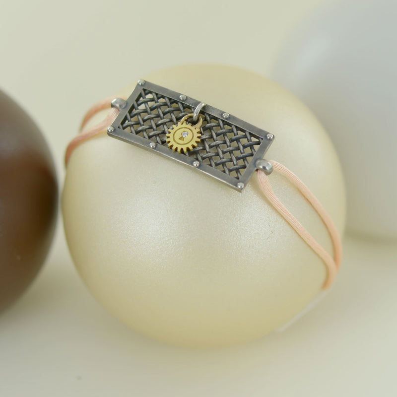 Bracelet grillage en argent