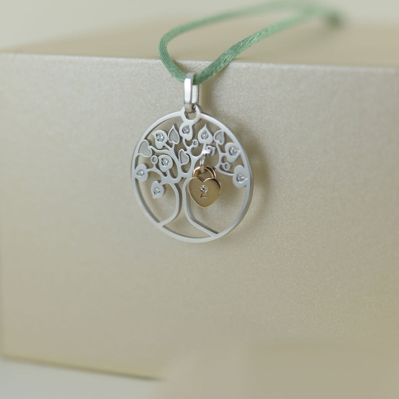 Pendentif Lock&Love Hiver en or blanc et diamants