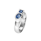 Marélie small blue ring in gold, diamonds and sapphires