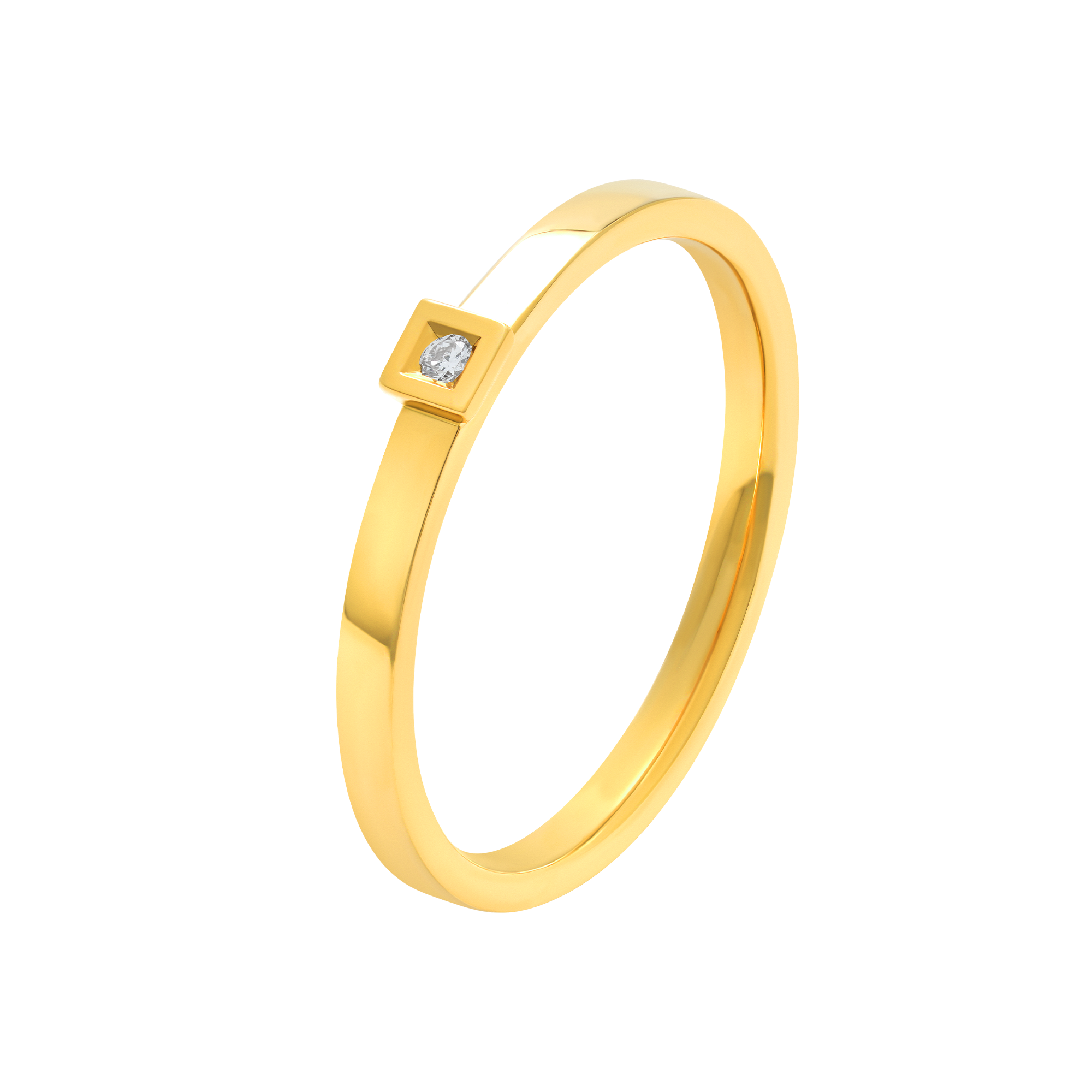 Bague Solitaire Alchimie carré diamant en or