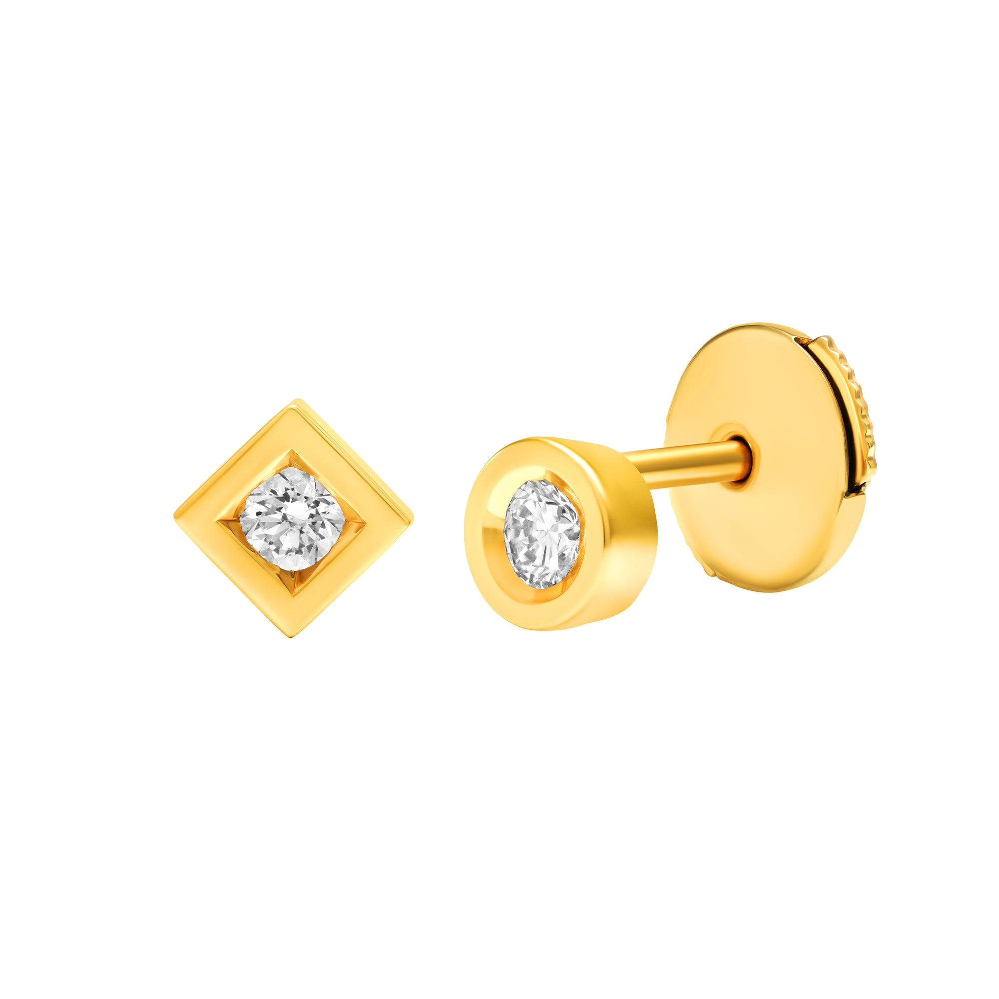 Boucles d'oreilles Alchimie Rond Carré N°1