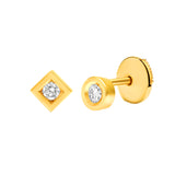 Earrings Alchimie round  square  N°1