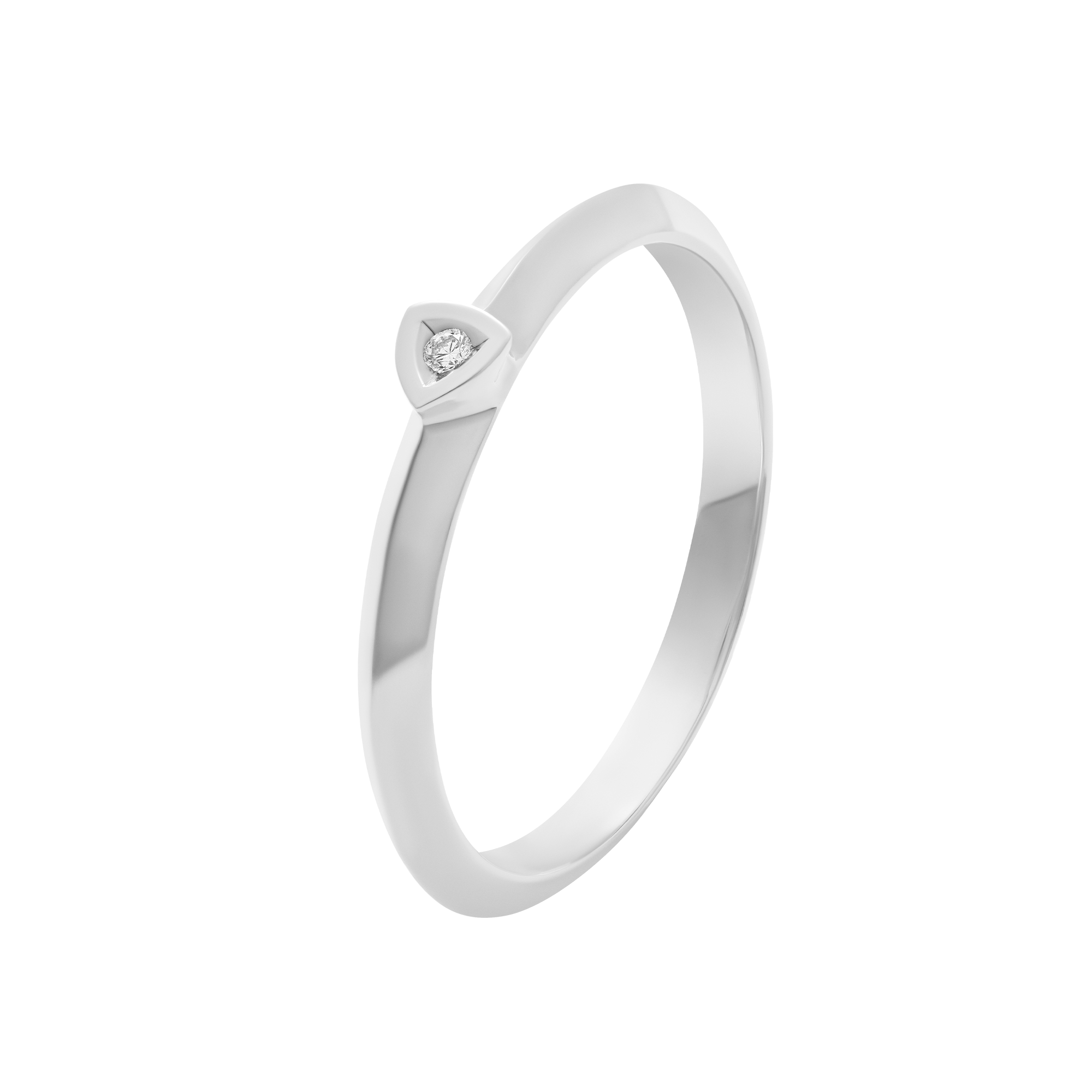 Bague Solitaire Alchimie triangle en diamant et en or