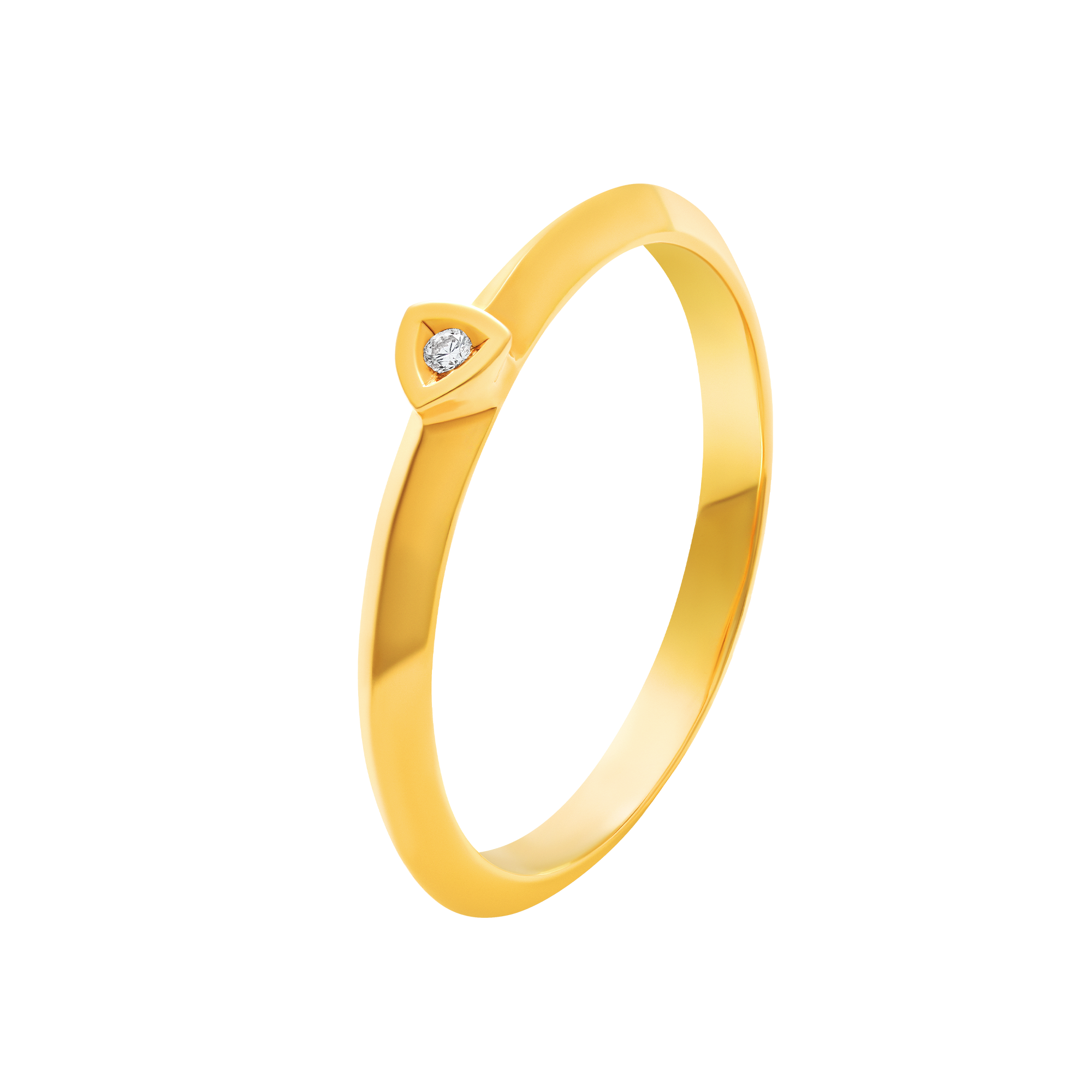 Bague Solitaire Alchimie triangle en diamant et en or