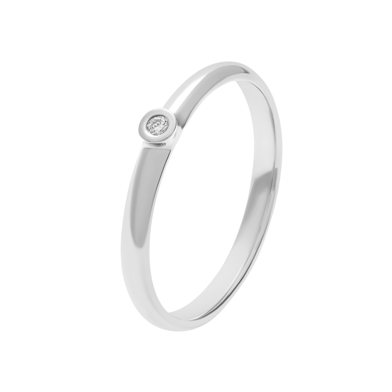 Solitaire Alchimie round  diamond and gold ring