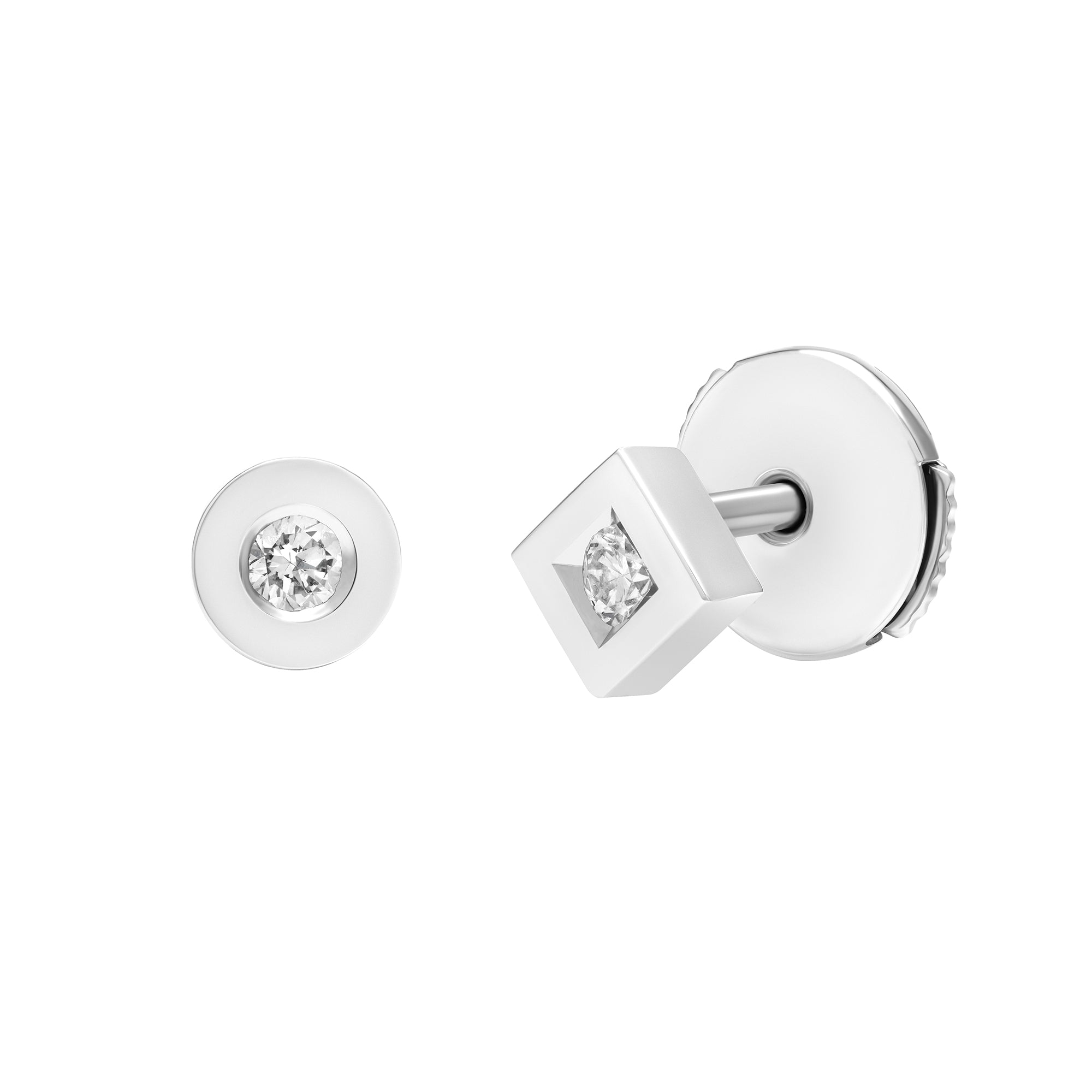 Boucles d'oreilles Alchimie Rond Carré N°0